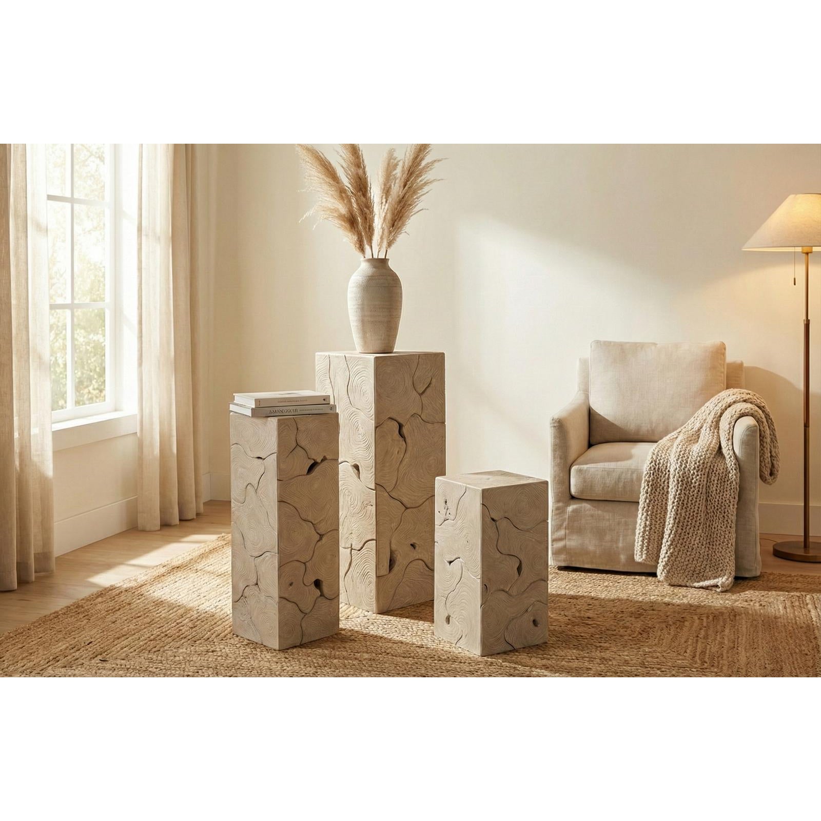 Teak Slice Pedestal