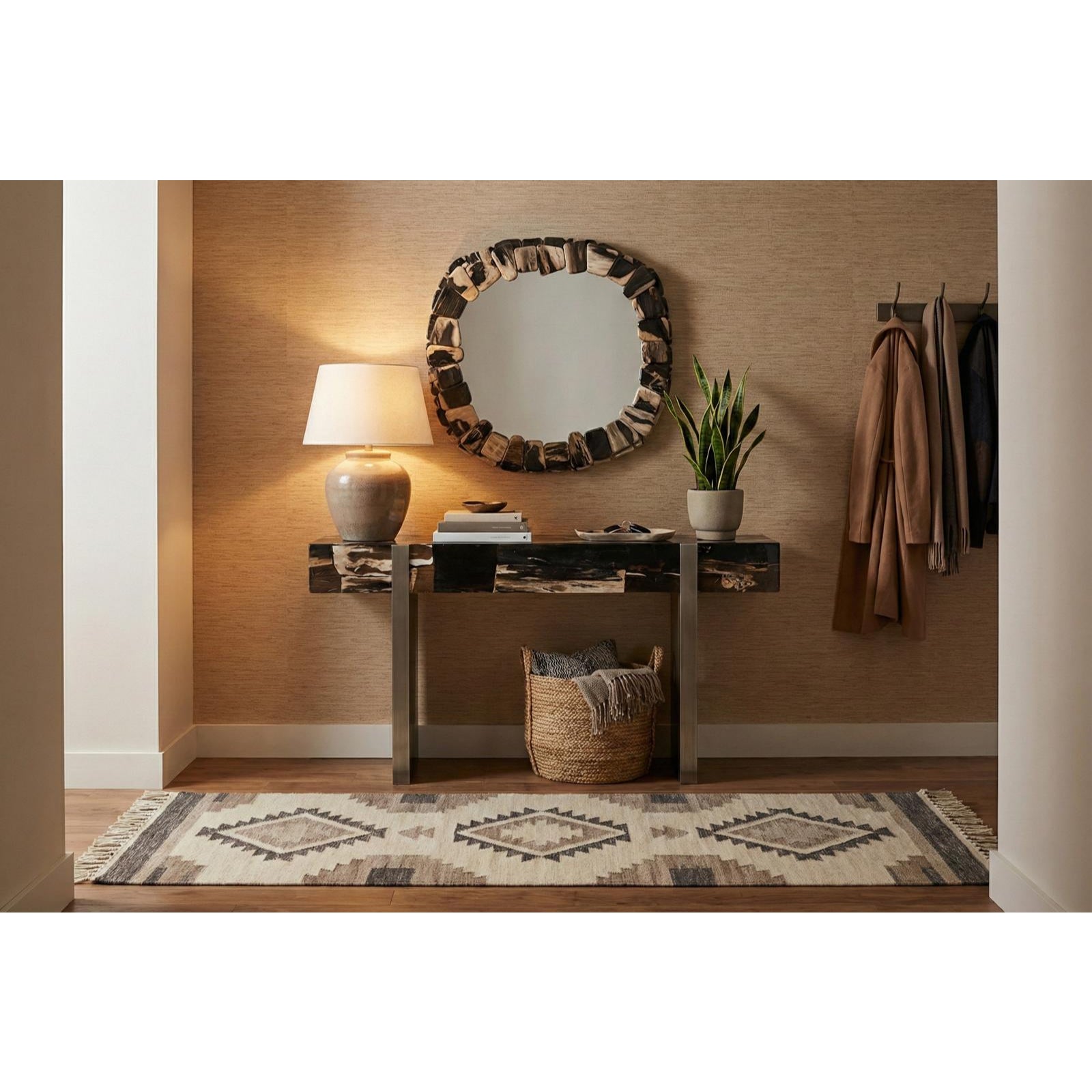 Stacked Pebble Petrified Mirror