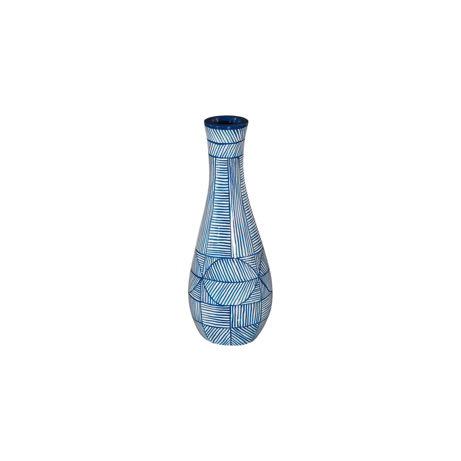 Indigo Slim Mosaic Vase