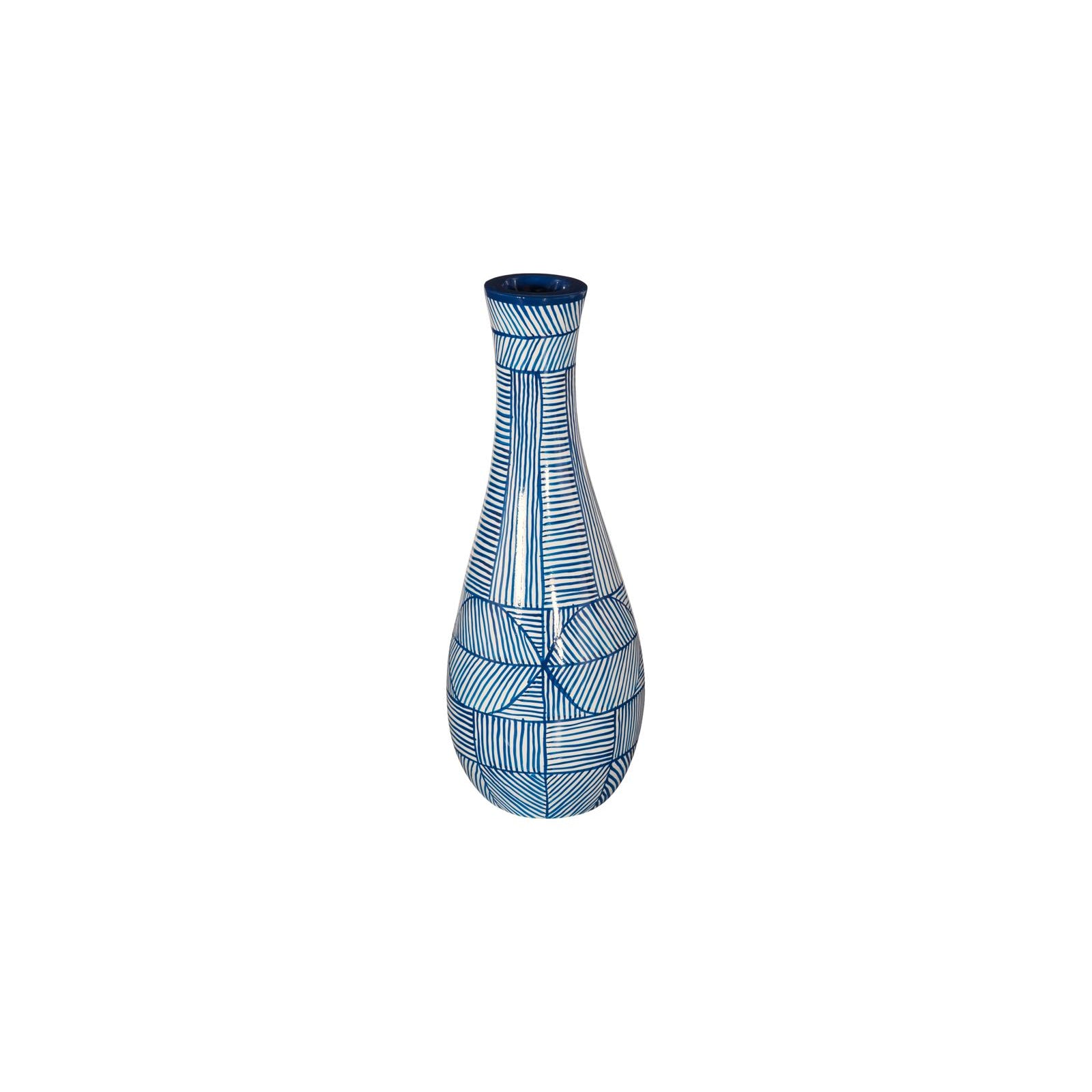 Indigo Slim Mosaic Vase