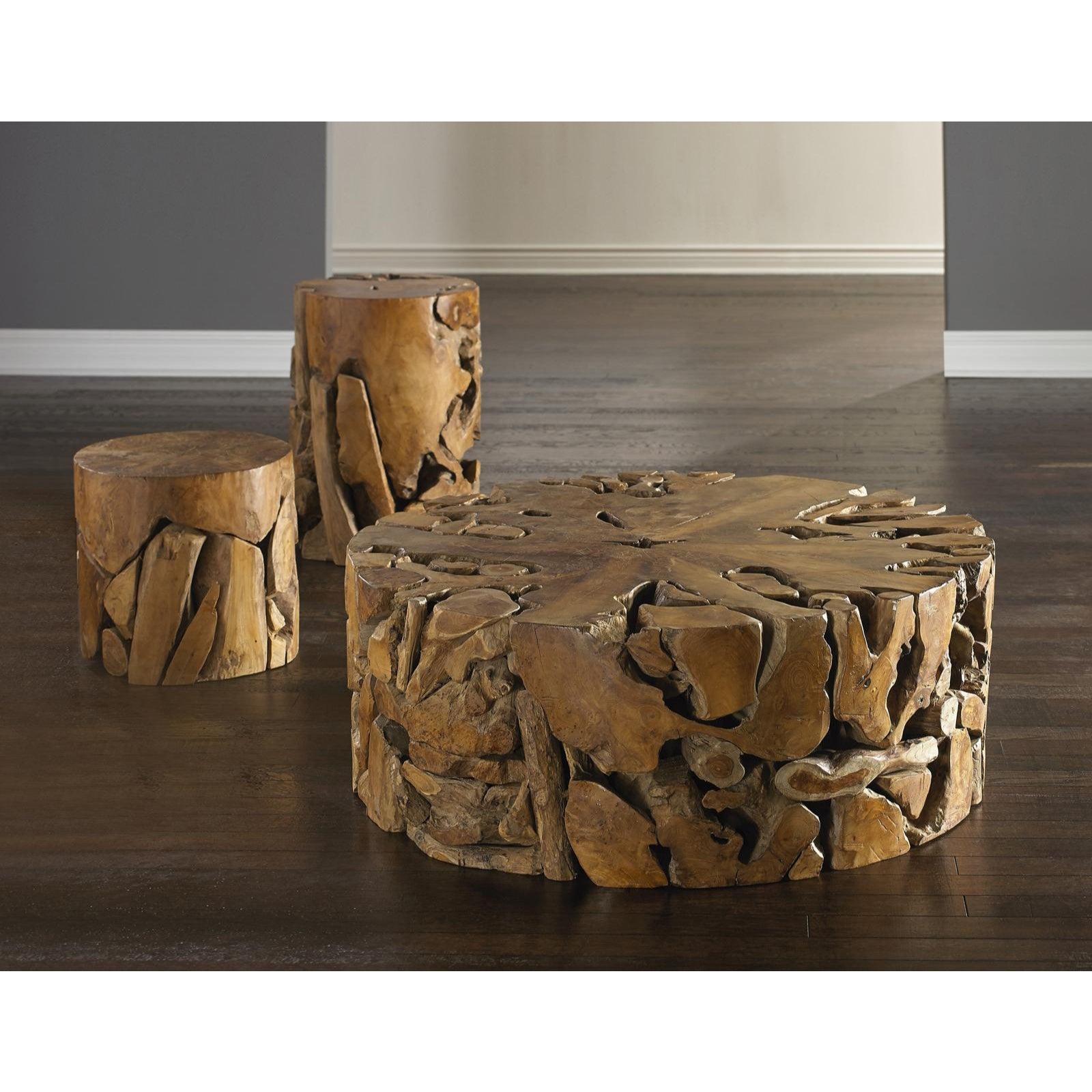 Teak Chunk Stool