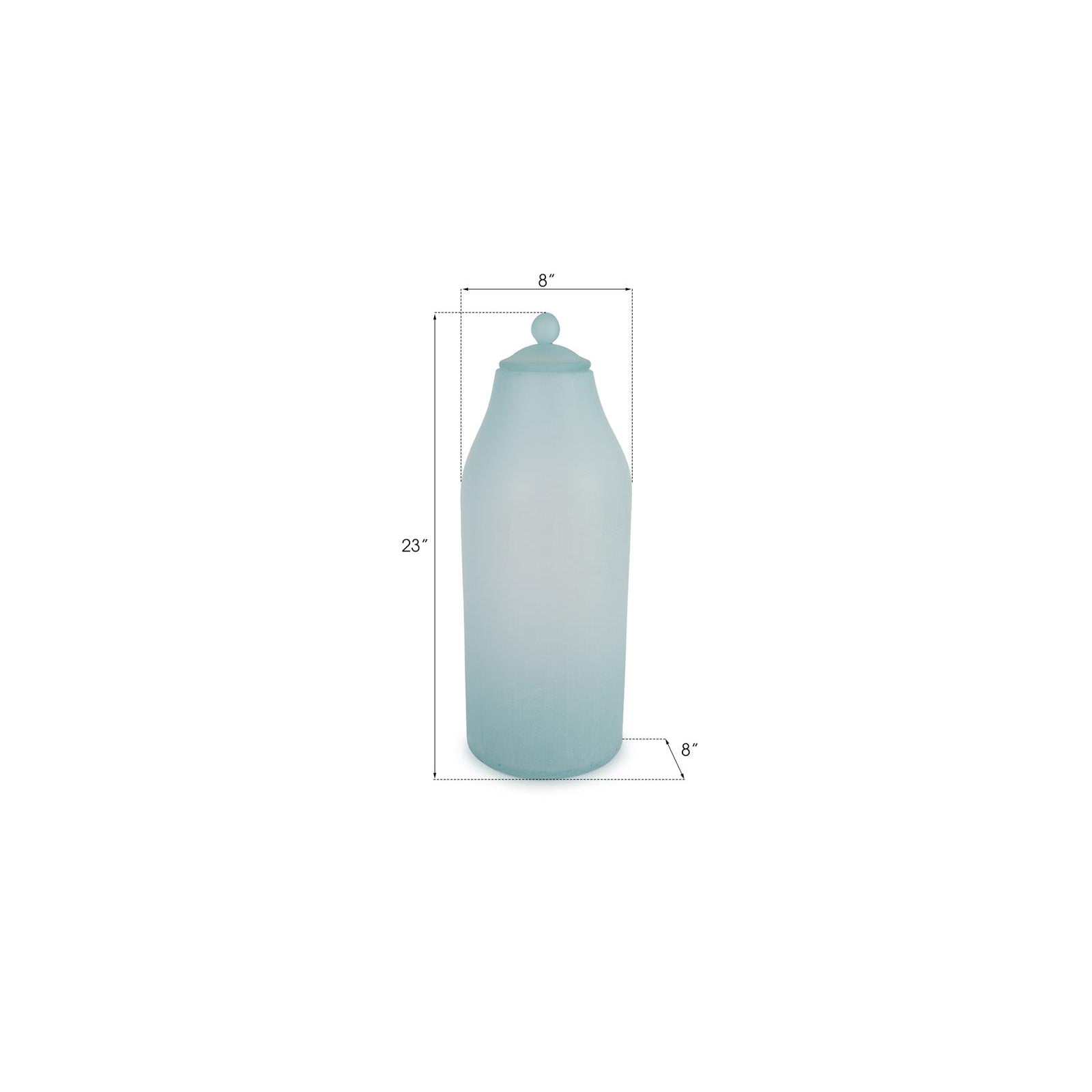 Frosted Lidded Frosted Glass Bottle - Large