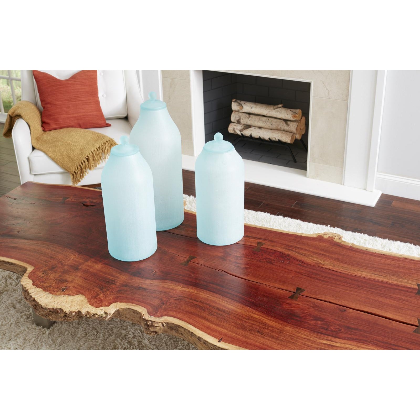 Frosted Lidded Frosted Glass Bottle - Large