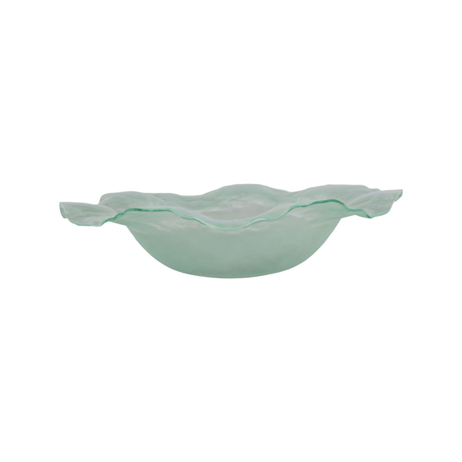 Frosted Leaning Glass Bowl