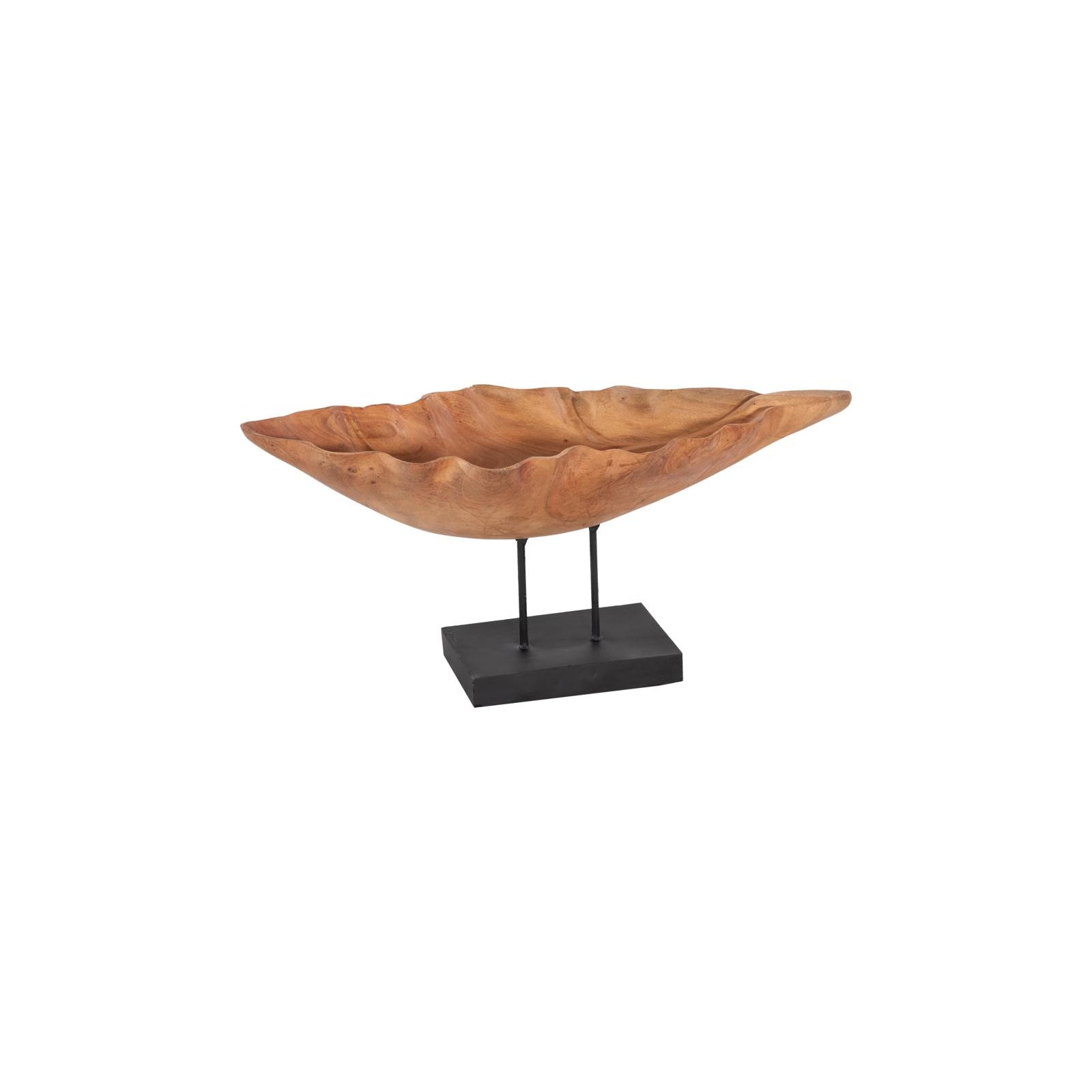 Carved Leaf Sculpture on Stand