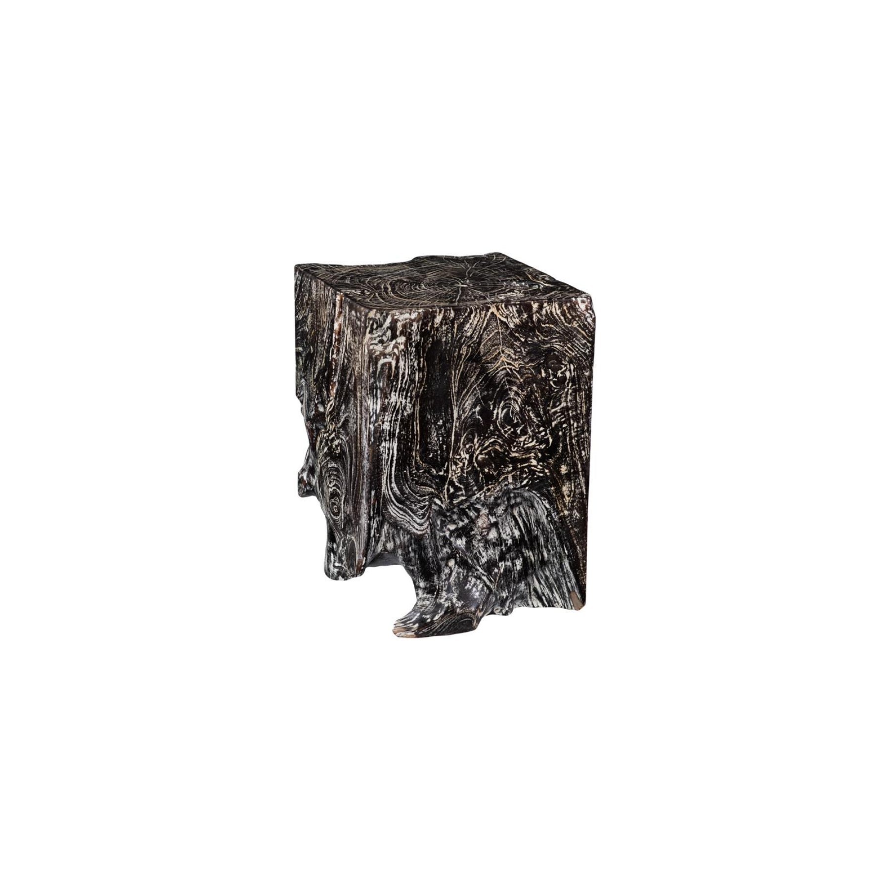 Black Wash Square Stool