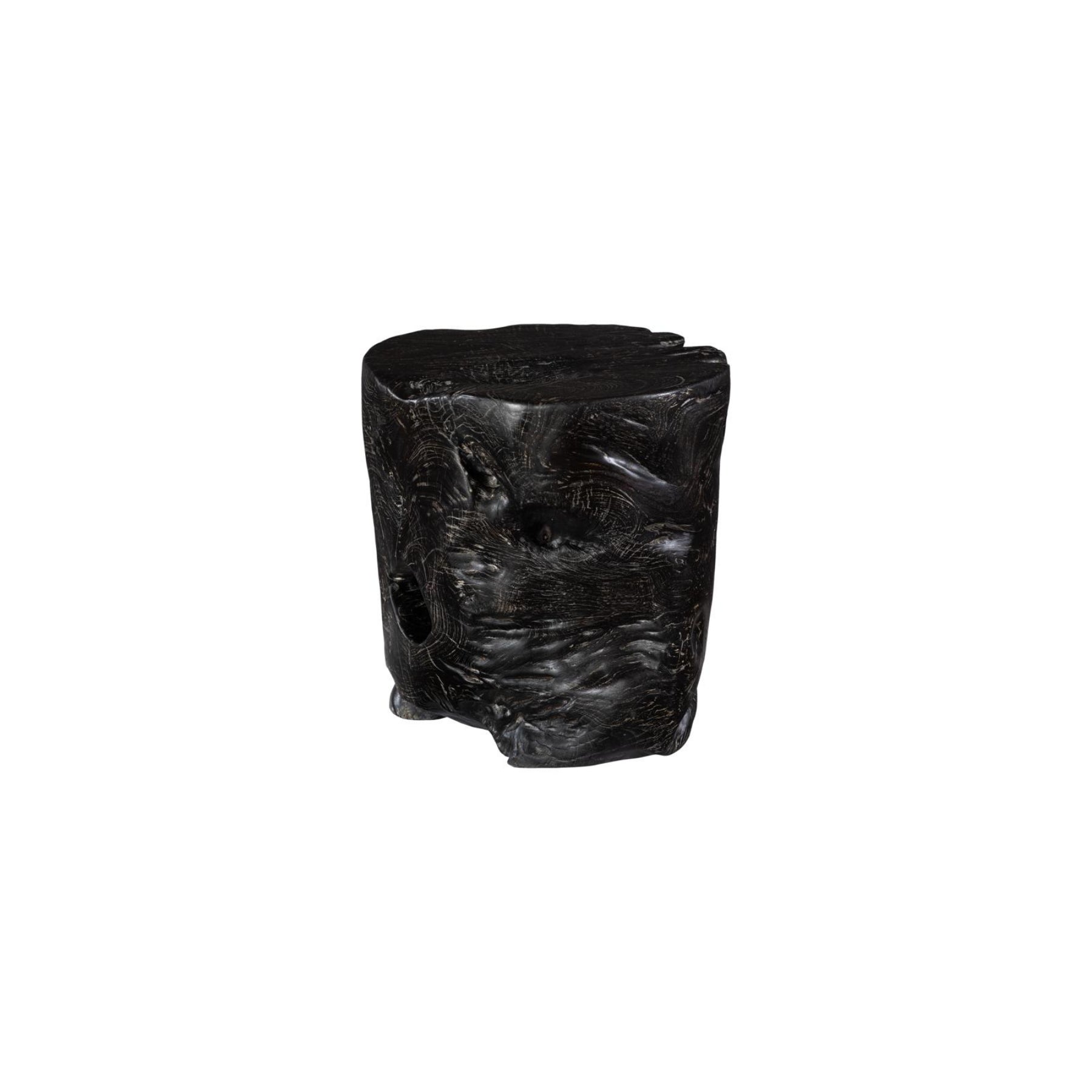 Black Wash 16" Round Stool