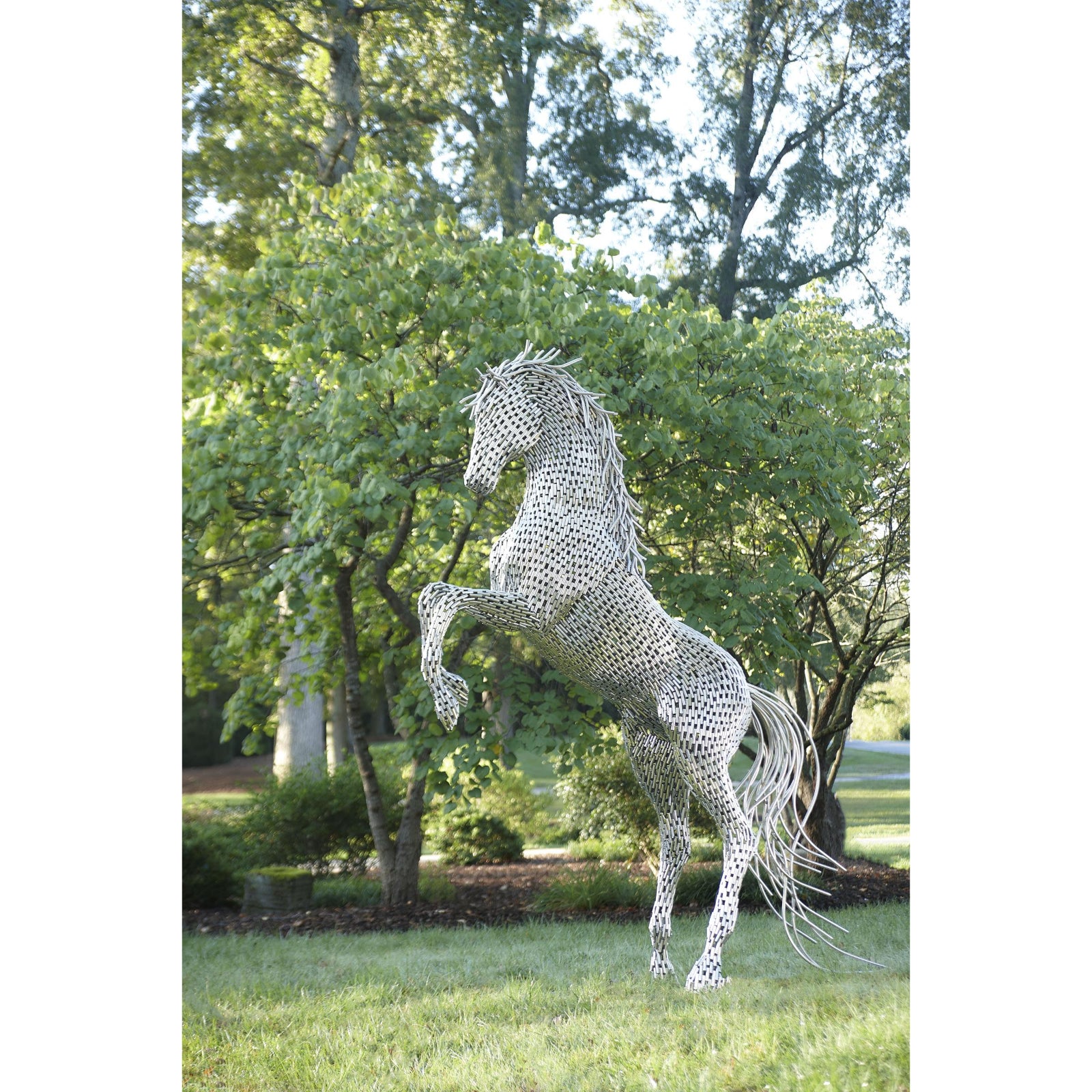 Horse Pipe Rearing Sculpture