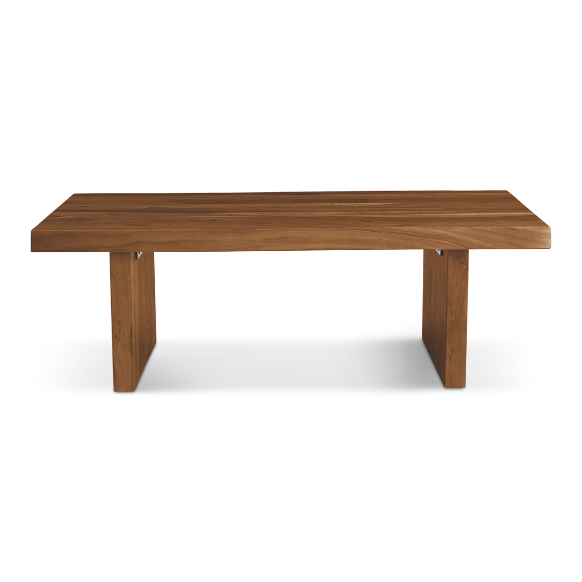 Brooks Coffee Table by Urbia — Americano solid acacia, straight-on front view with live-edge top