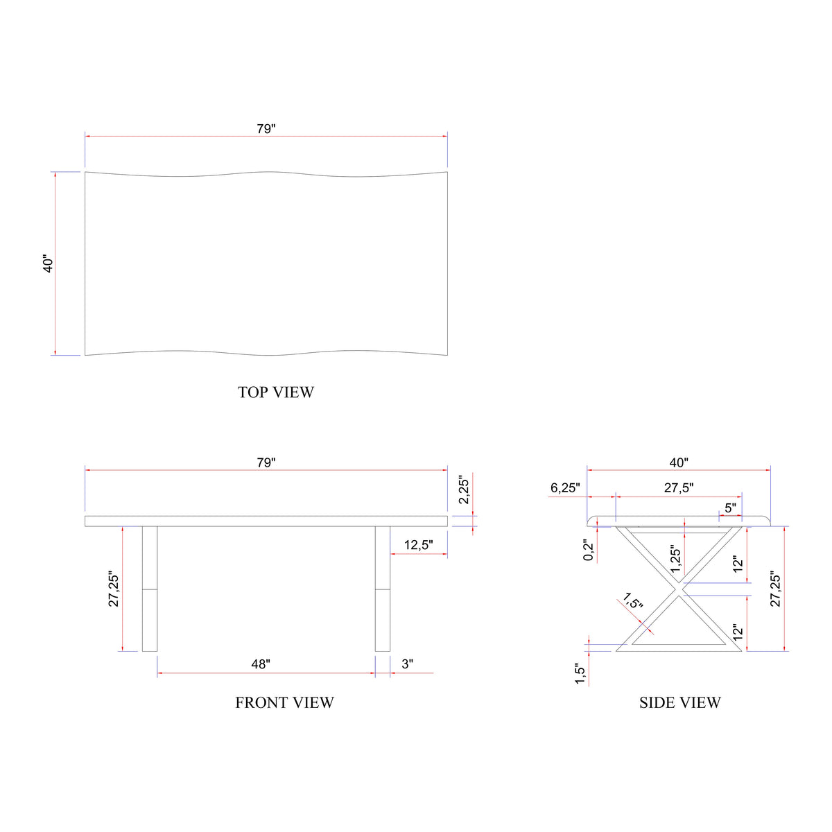 Brooks Dining Table - X Base