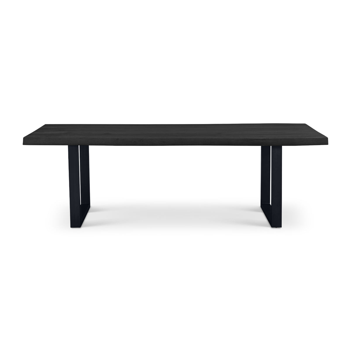 Brooks Dining Table - U Base by Urbia — straight-on side profile with dark tabletop and paired U supports