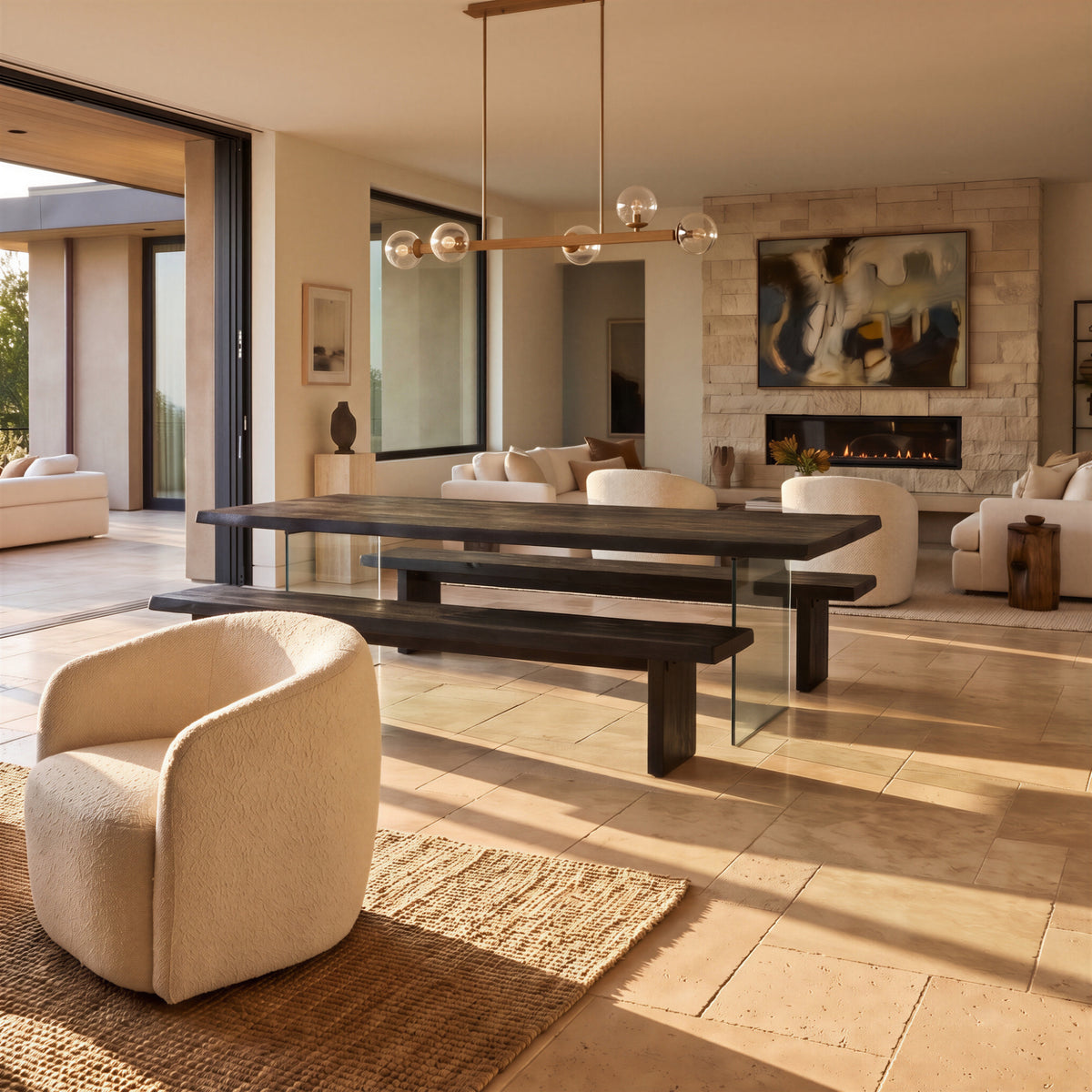 Brooks Dining Table - Glass Base