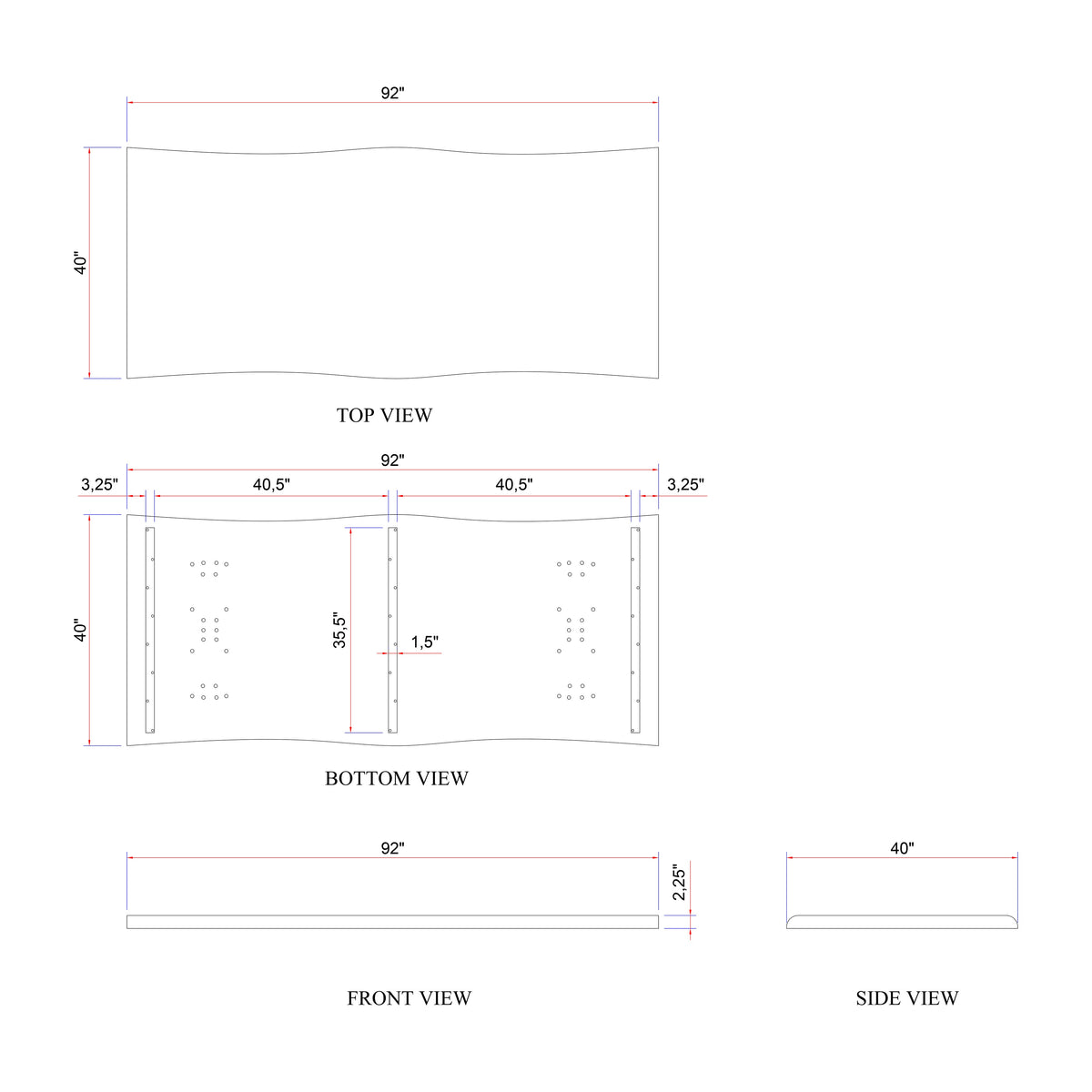 Brooks Dining Table Top