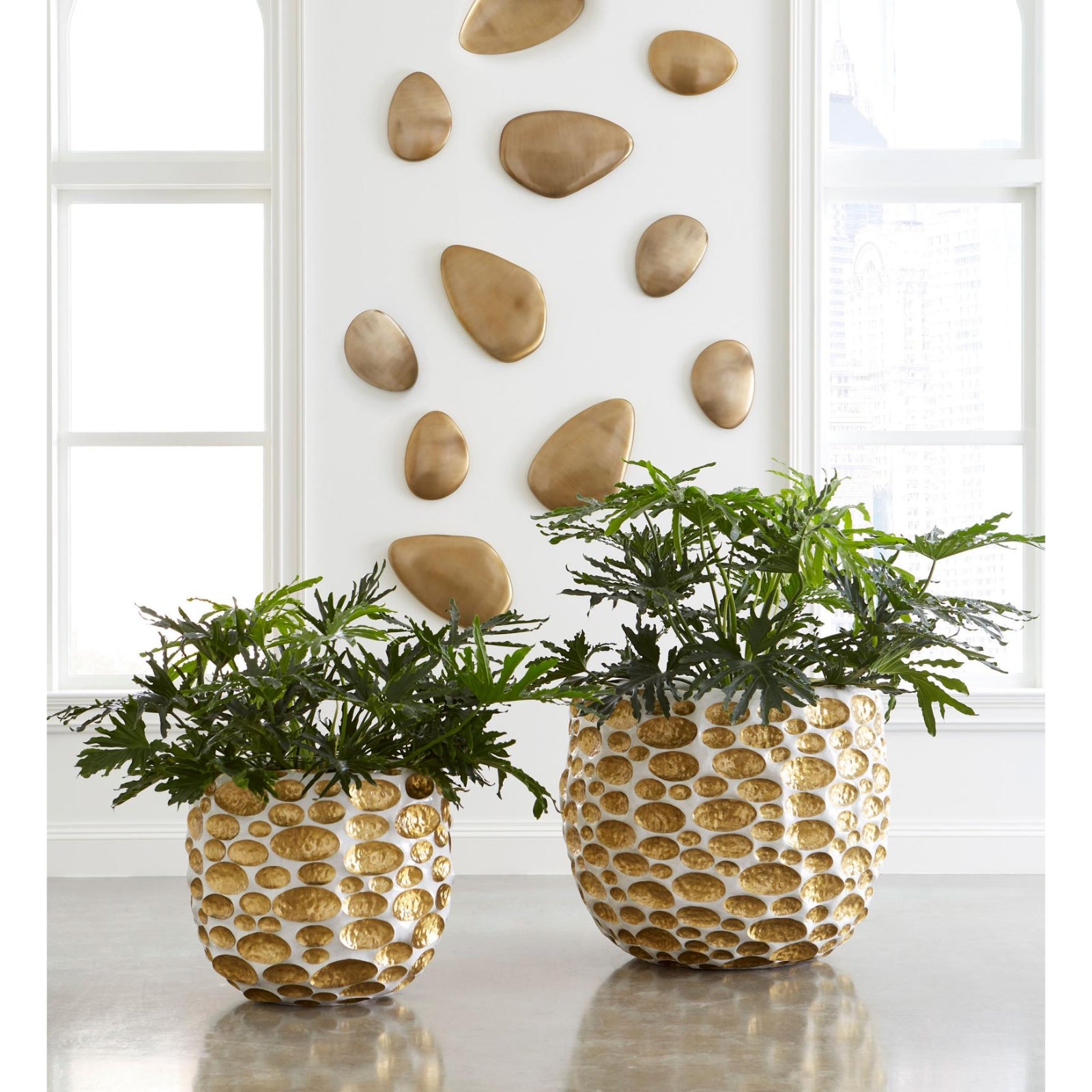 River Stone Wall Tile - Brass Finish