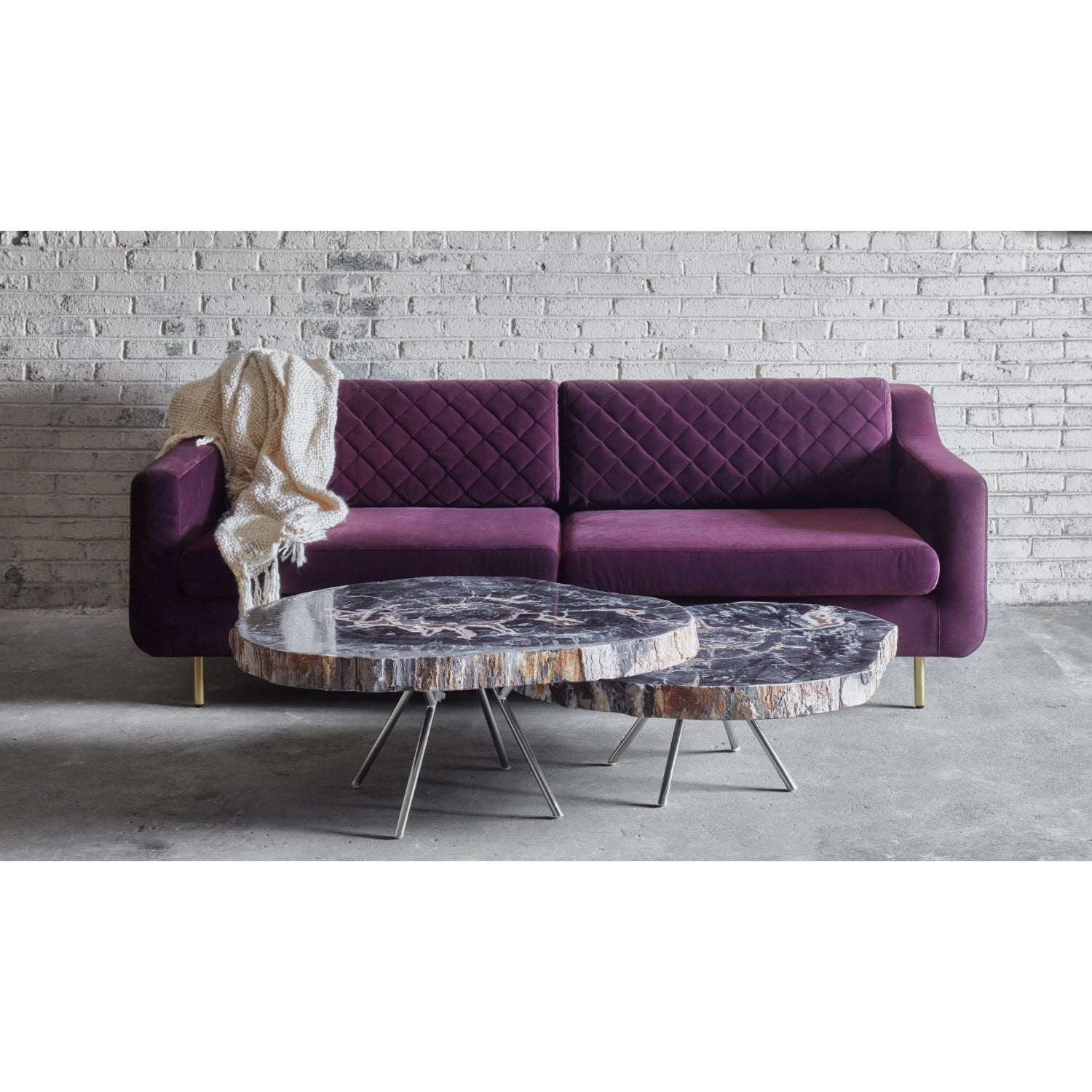 Lastra Natural Dark Coffee Table - Set of 2