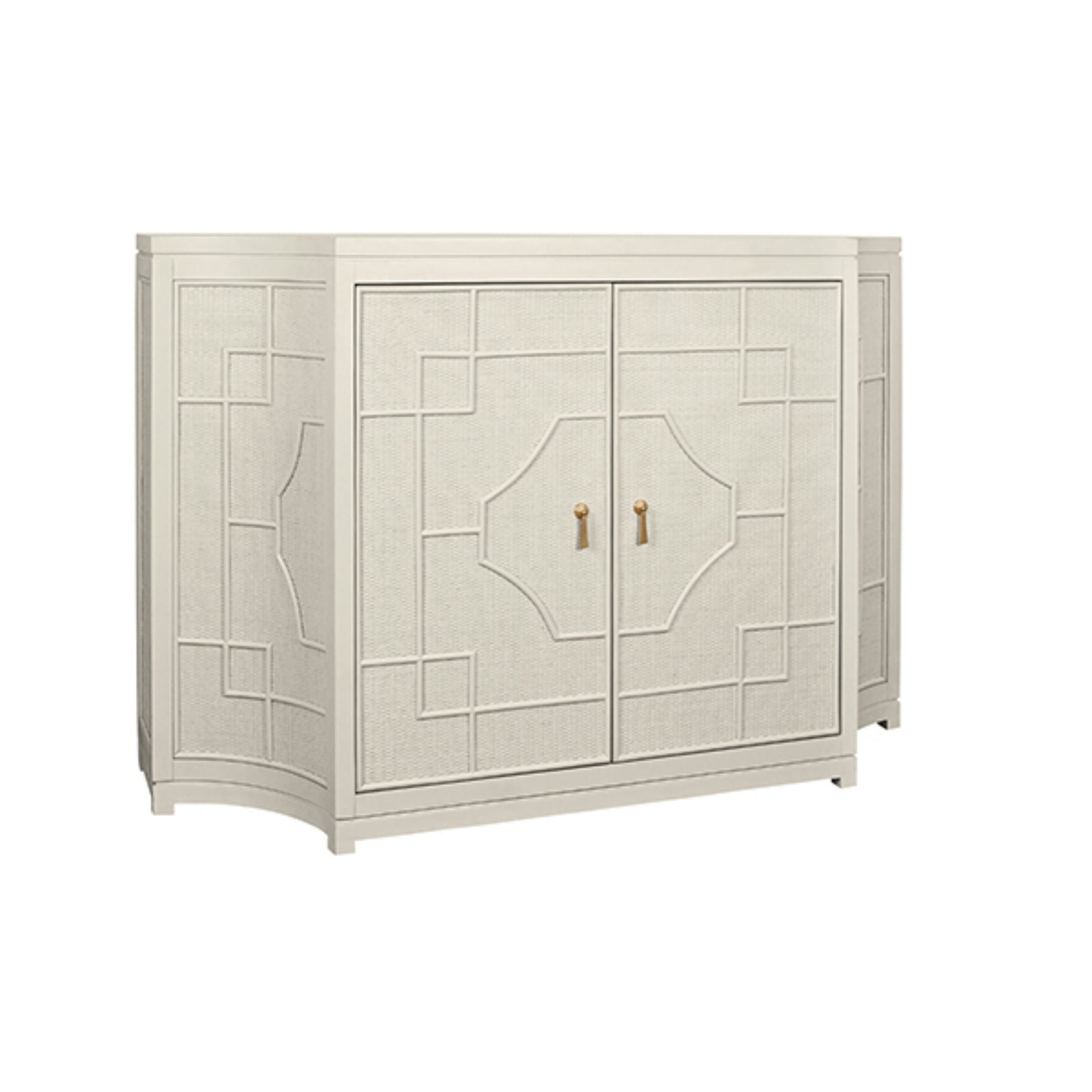 Isabel Two Door Decorative Rattan Overlay Cabinet