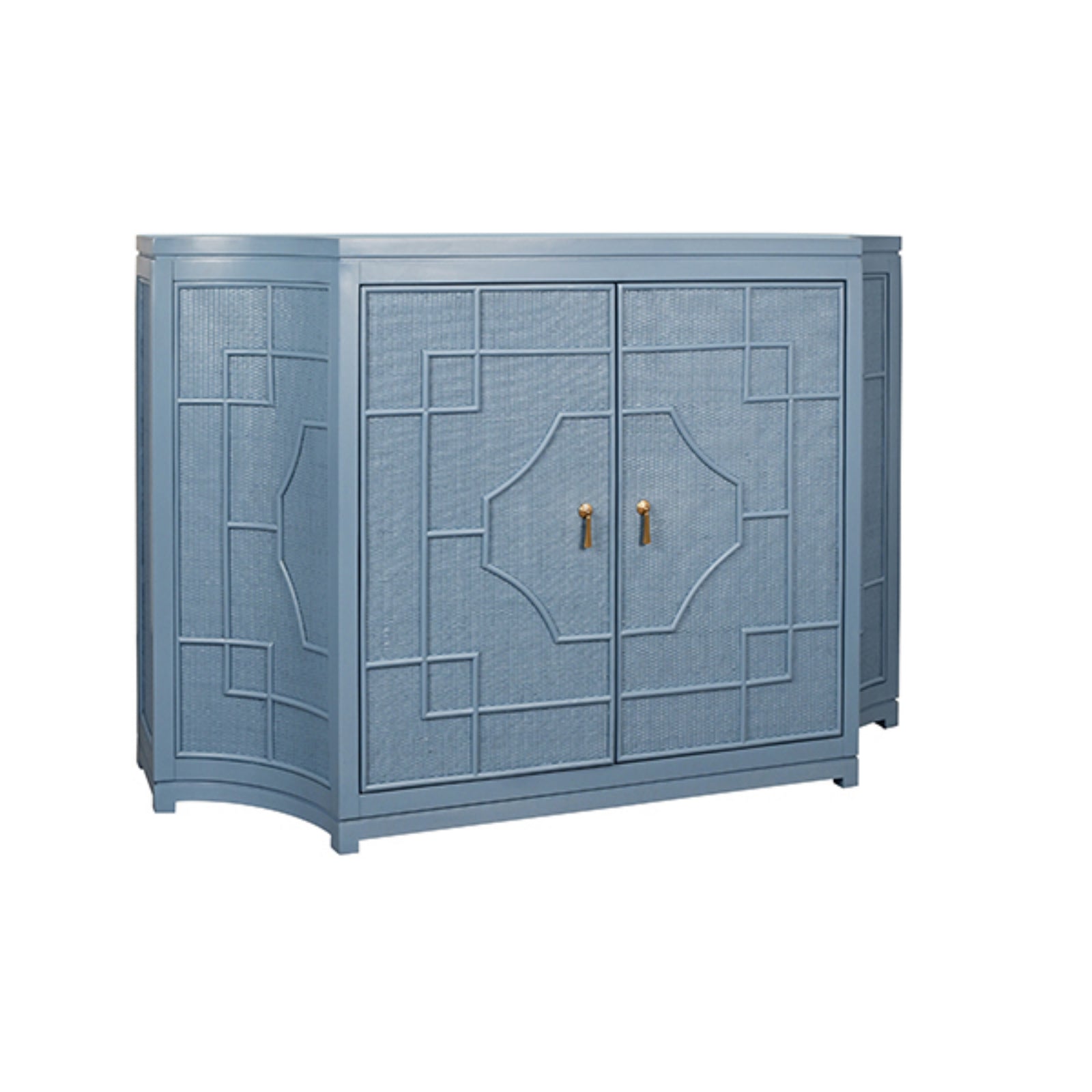 Isabel Two Door Decorative Rattan Overlay Cabinet