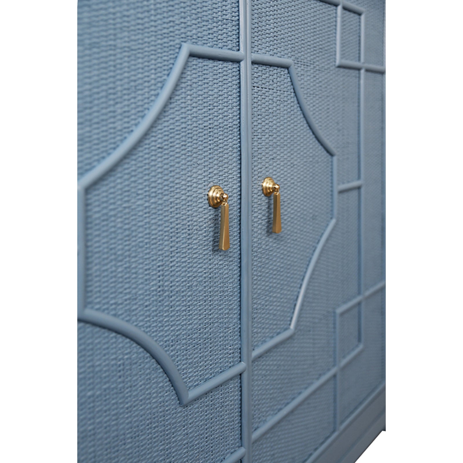 Isabel Two Door Decorative Rattan Overlay Cabinet