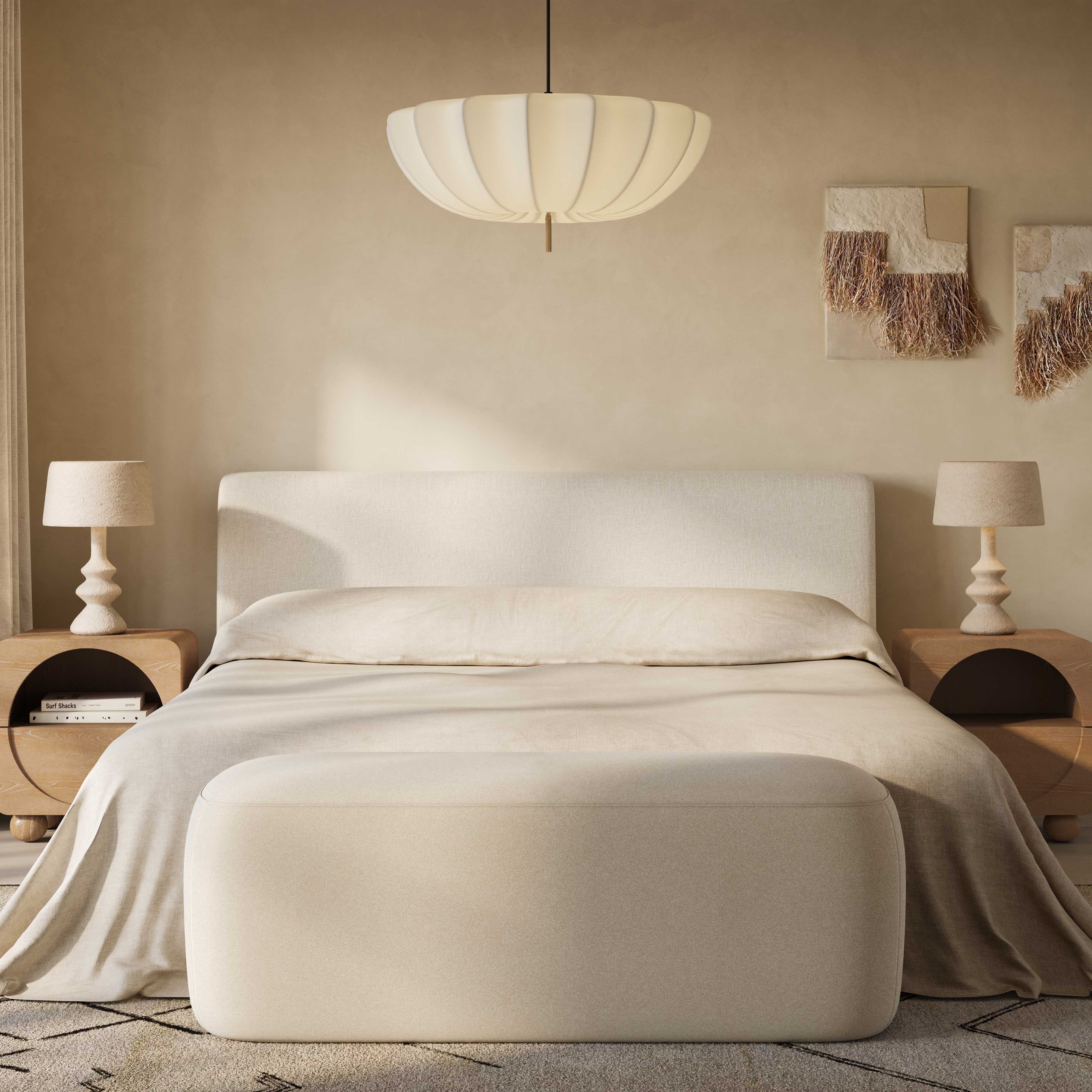Isla Cream Upcycled Performance Linen Bed
