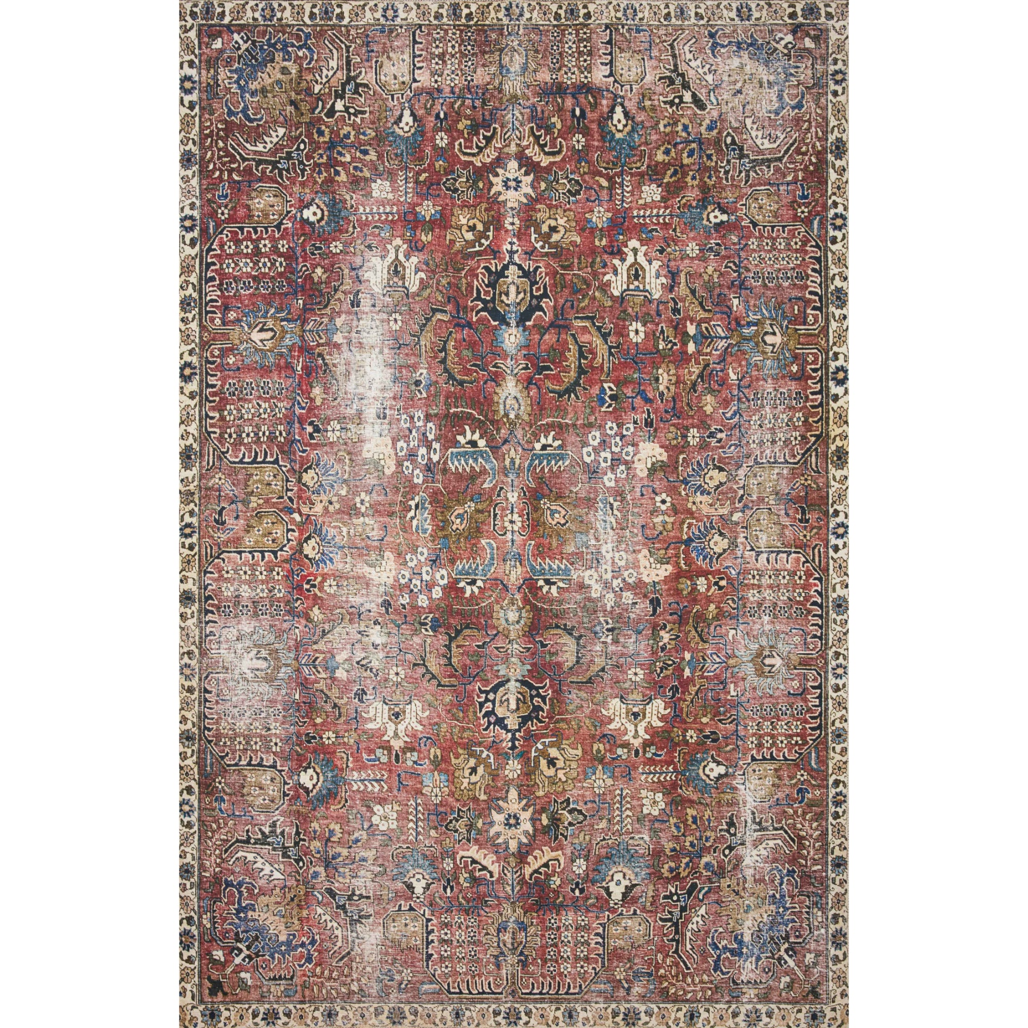 Chris Loves Julia x Loloi Jules Merlot/Multi Rug