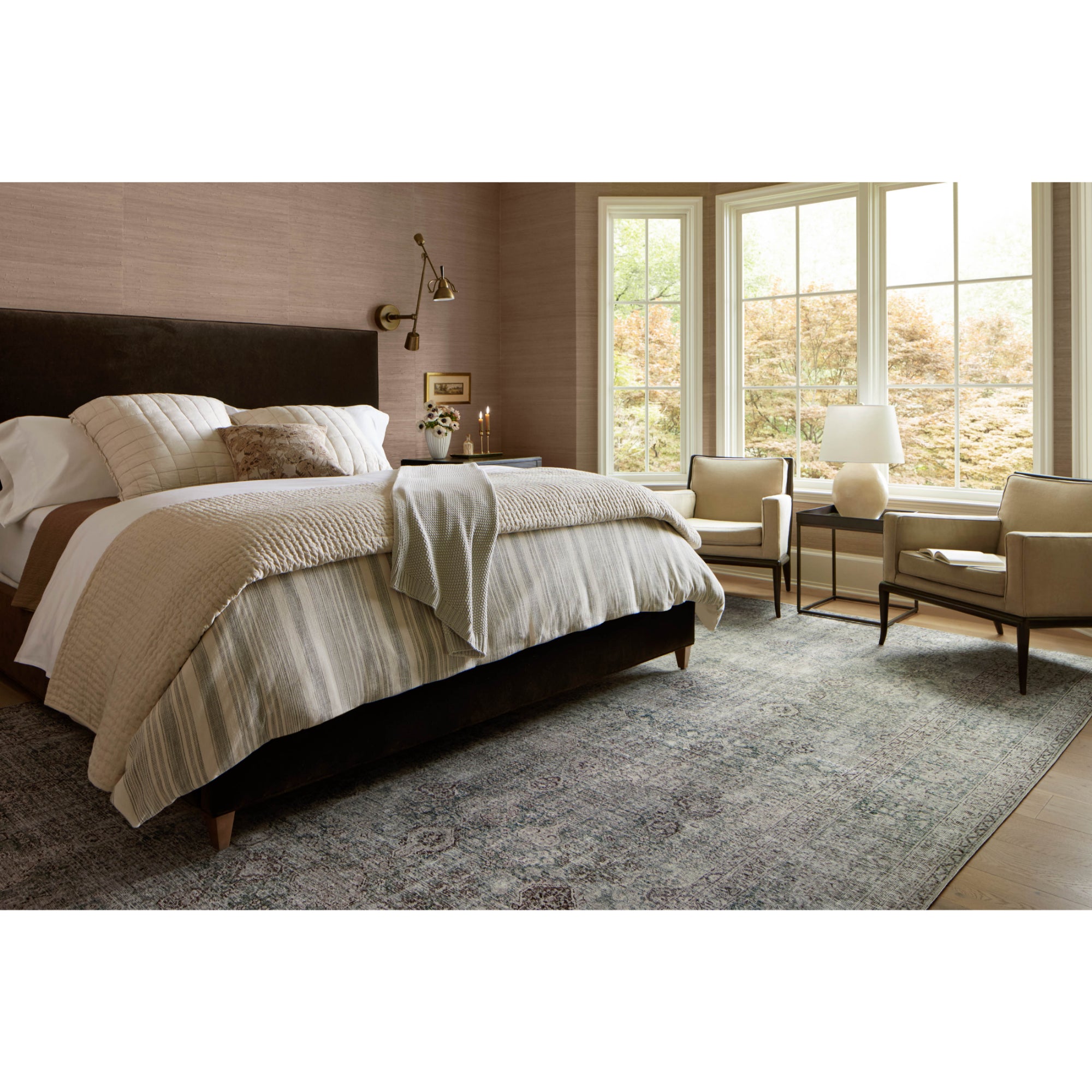 Chris Loves Julia x Loloi Jules Emerald/Antique Ivory Rug