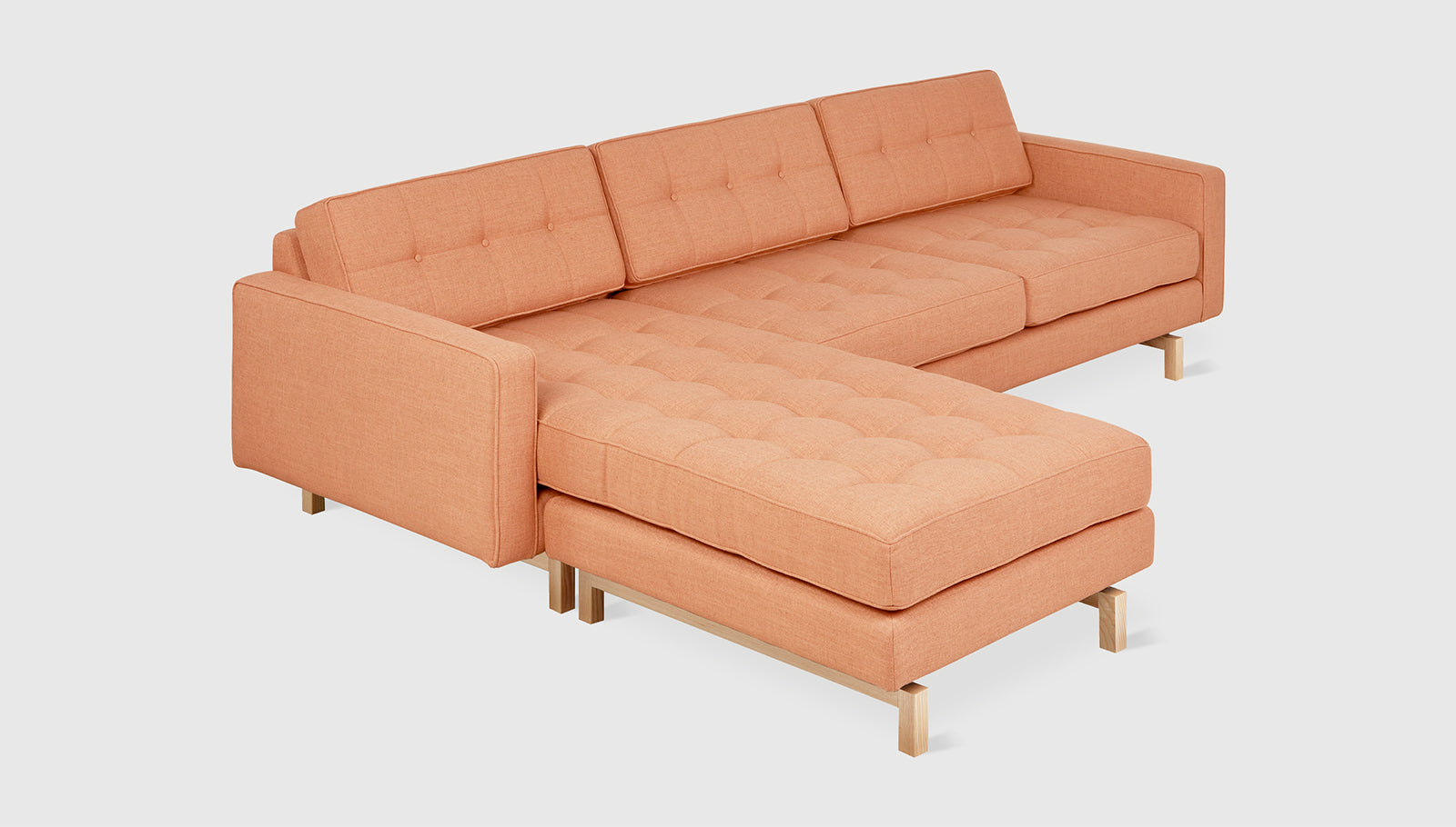 Jane 2 Bi-Sectional Caledon Sedona / Natural AshSectionals Gus* Caledon Sedona Natural Ash Four Hands, Mid Century Modern Furniture, Old Bones Furniture Company, Old Bones Co, Modern Mid Century, Designer Furniture, https://www.oldbonesco.com/