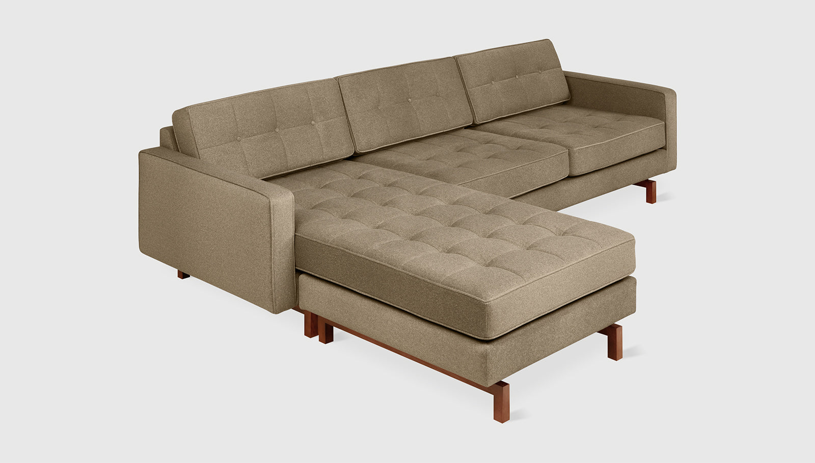 Jane 2 Bi-Sectional Merino Mocha / WalnutSectionals Gus* Merino Mocha Walnut Four Hands, Mid Century Modern Furniture, Old Bones Furniture Company, Old Bones Co, Modern Mid Century, Designer Furniture, https://www.oldbonesco.com/