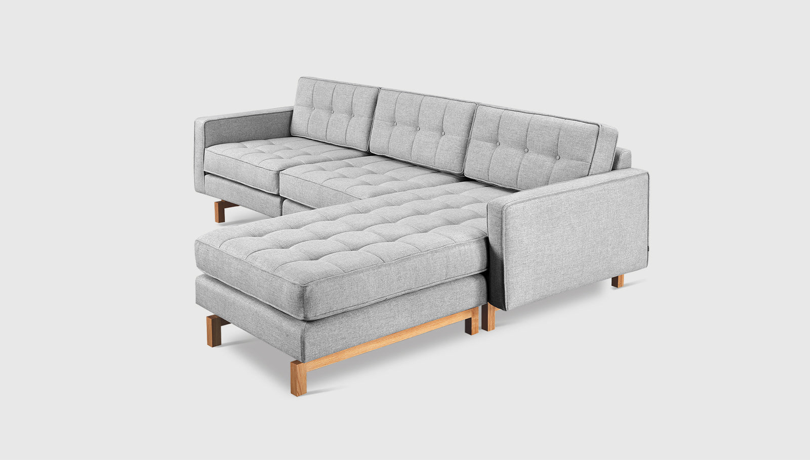 Jane 2 Bi-Sectional Bayview Silver / Natural AshSectionals Gus* Bayview Silver Natural Ash Four Hands, Mid Century Modern Furniture, Old Bones Furniture Company, Old Bones Co, Modern Mid Century, Designer Furniture, https://www.oldbonesco.com/