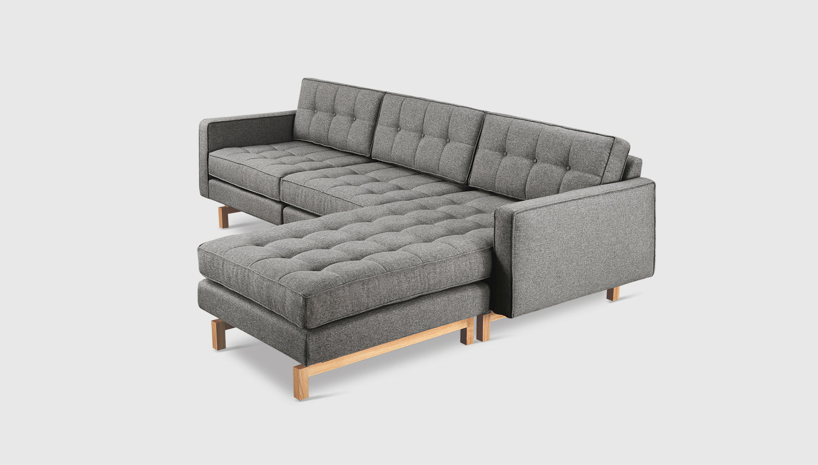 Jane 2 Bi-Sectional Parliament Stone / Natural AshSectionals Gus* Parliament Stone Natural Ash Four Hands, Mid Century Modern Furniture, Old Bones Furniture Company, Old Bones Co, Modern Mid Century, Designer Furniture, https://www.oldbonesco.com/
