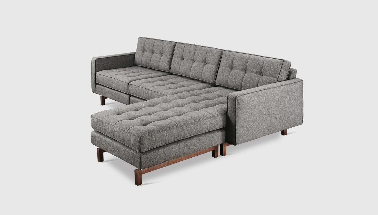 Jane 2 Bi-Sectional Parliament Stone / WalnutSectionals Gus* Parliament Stone Walnut Four Hands, Mid Century Modern Furniture, Old Bones Furniture Company, Old Bones Co, Modern Mid Century, Designer Furniture, https://www.oldbonesco.com/