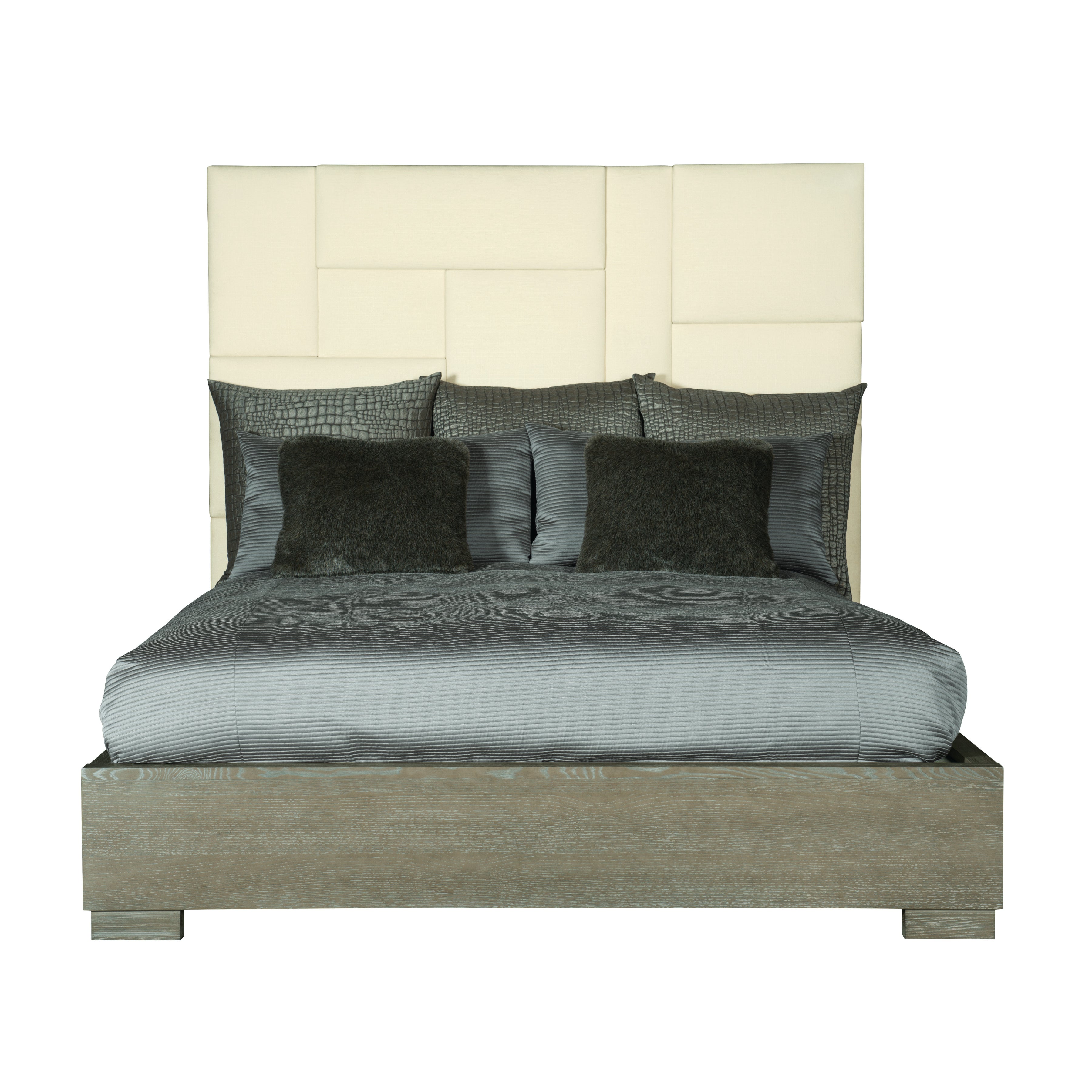 Mosaic Upholstered King Panel Bed by Bernhardt