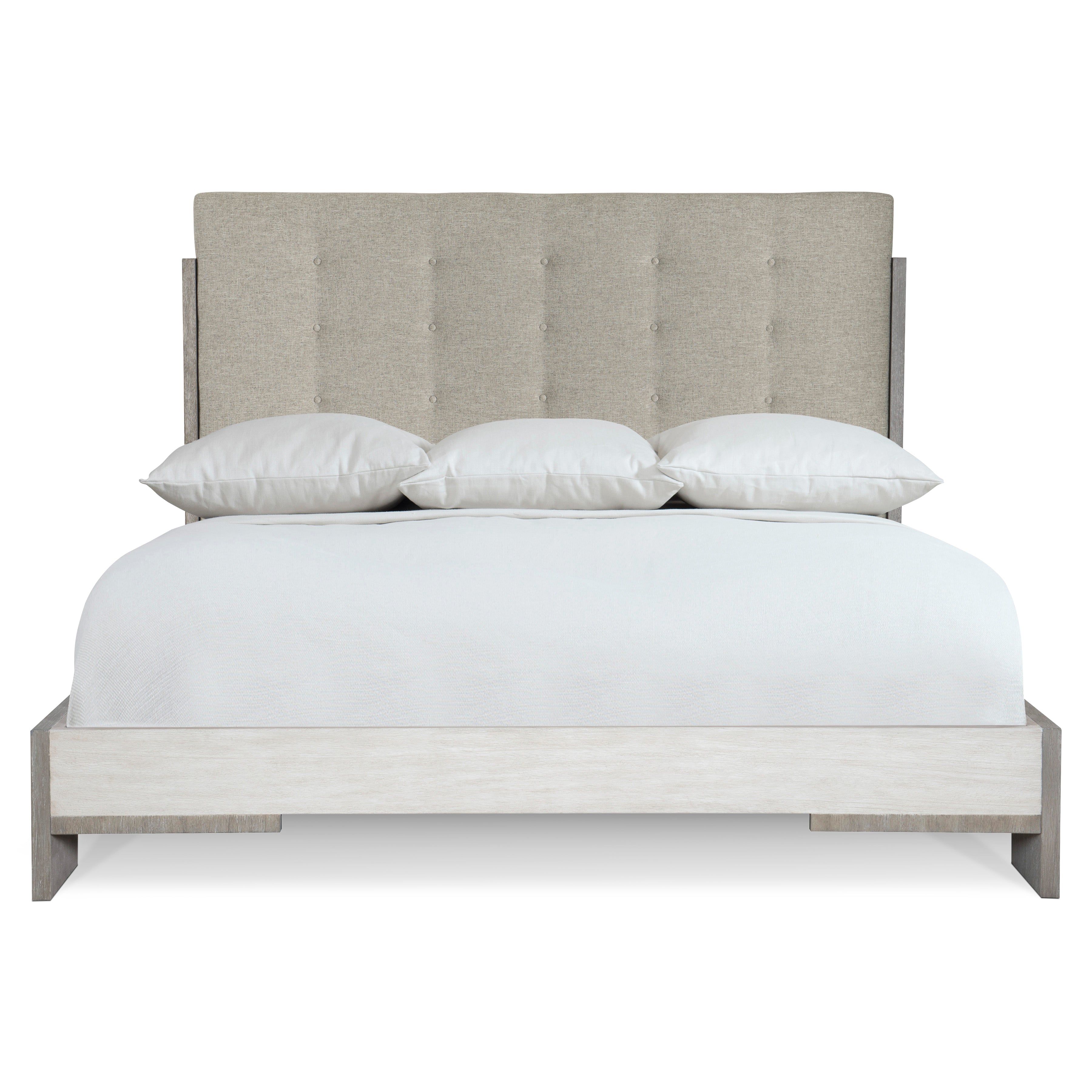 Foundations Upholstered Button Tufted Panel Bed by Bernhardt