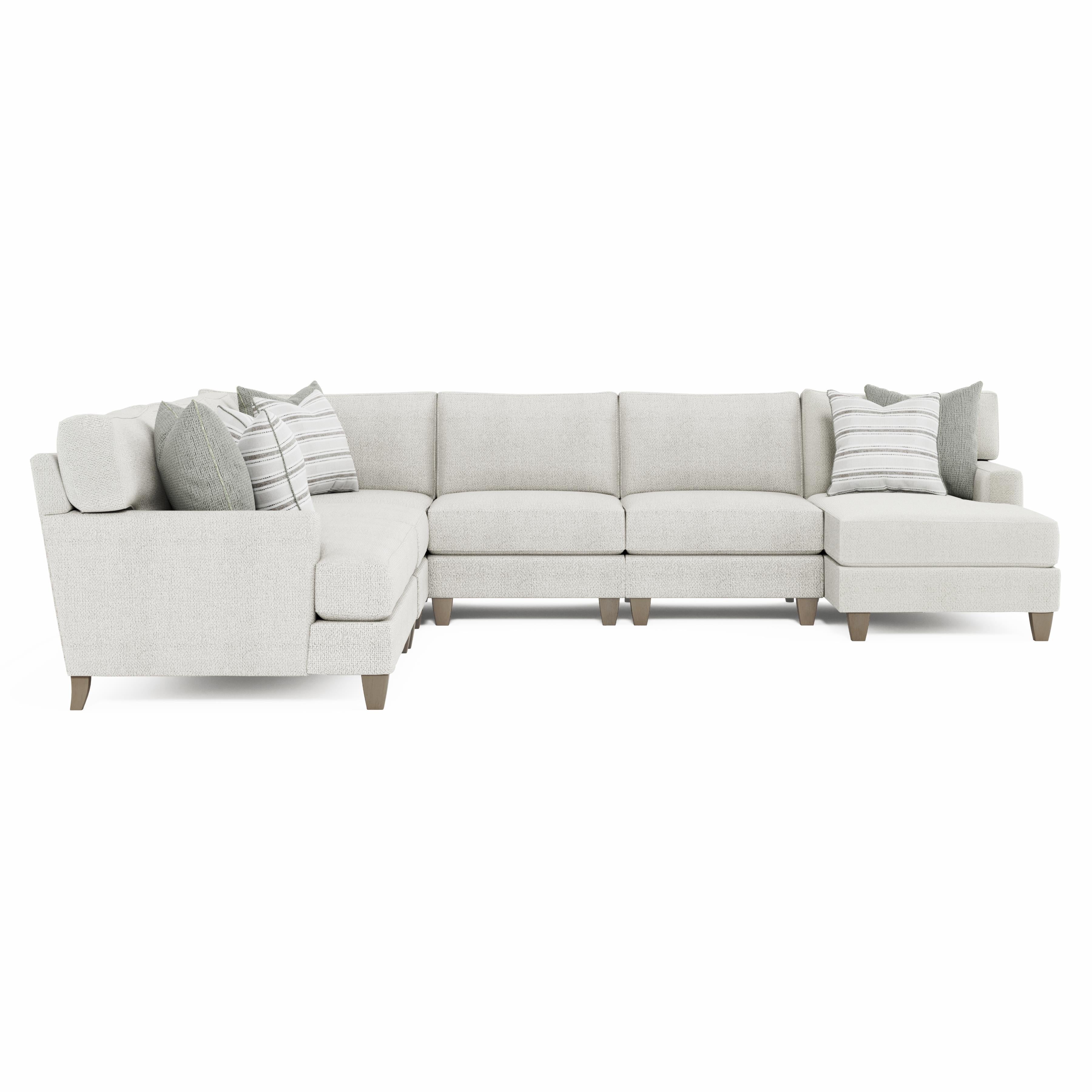 Mila 6-Piece Fabric Sectional with Right Facing Chaise by Bernhardt