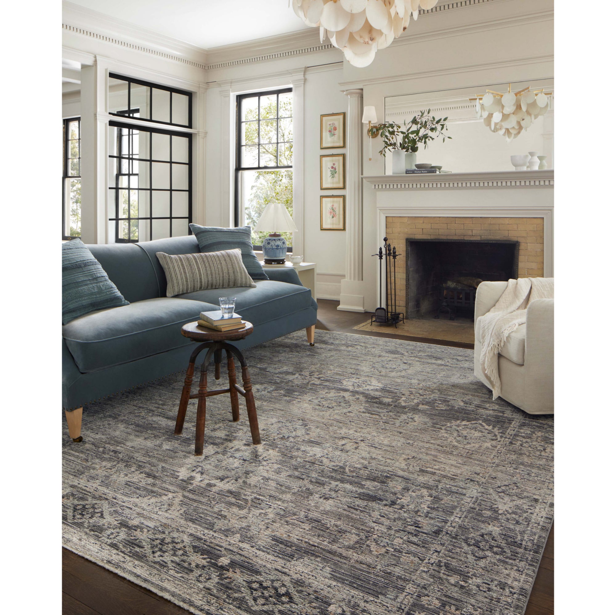 Jean Stoffer x Loloi Katherine Graphite/Jade Rug