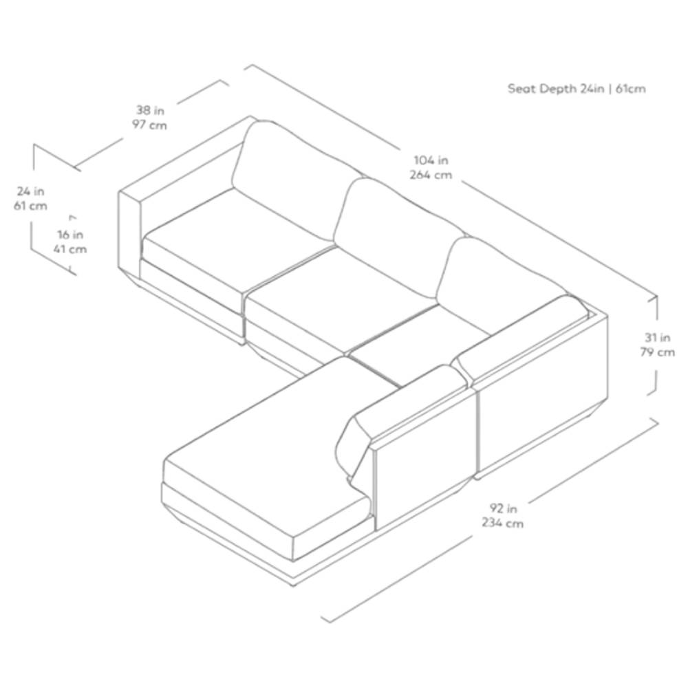Podium Modular 4PC Lounge Sectional A