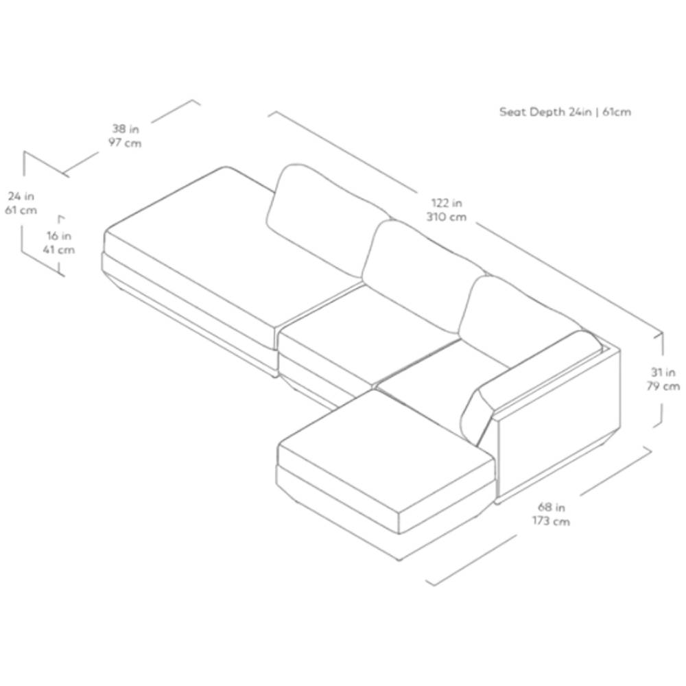 Podium Modular 4PC Lounge Sectional B - LF