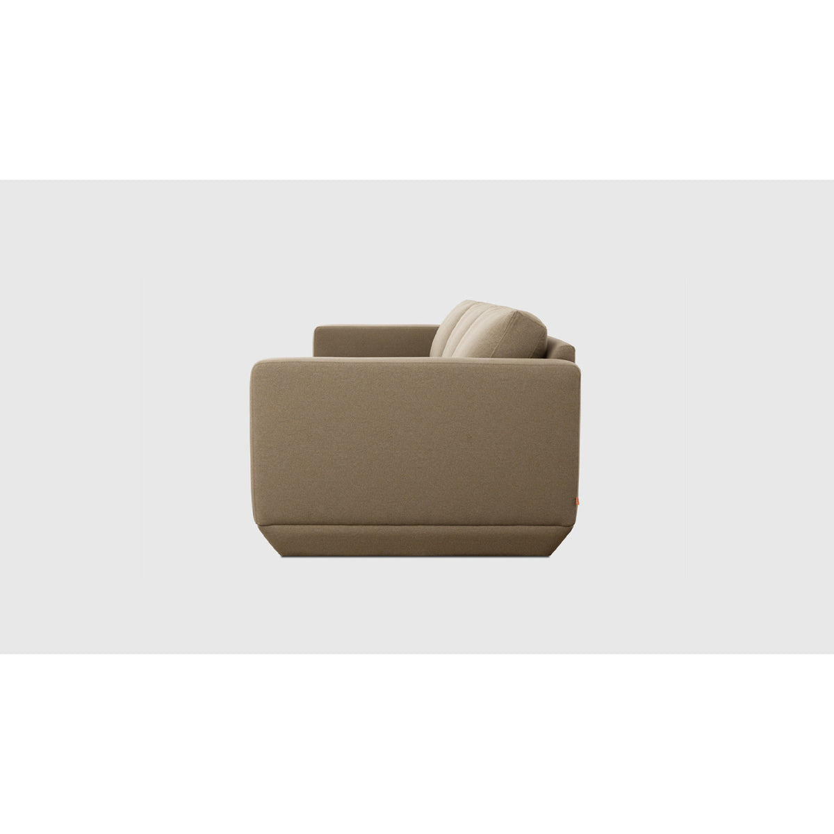Podium Modular 3PC Sofa by Gus* — side profile showing the low arm, deep cushions and chamfered base