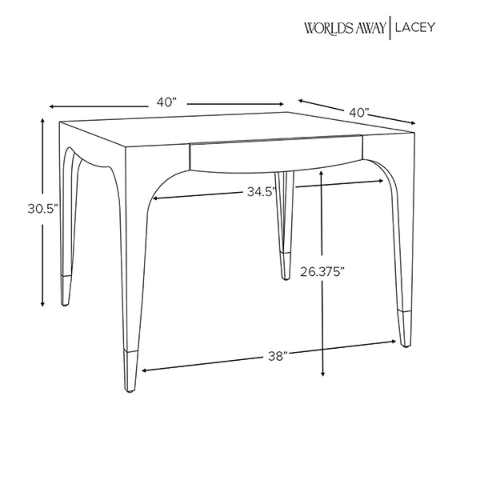 Lacey Square Tapered Leg Two Drawer Game Table