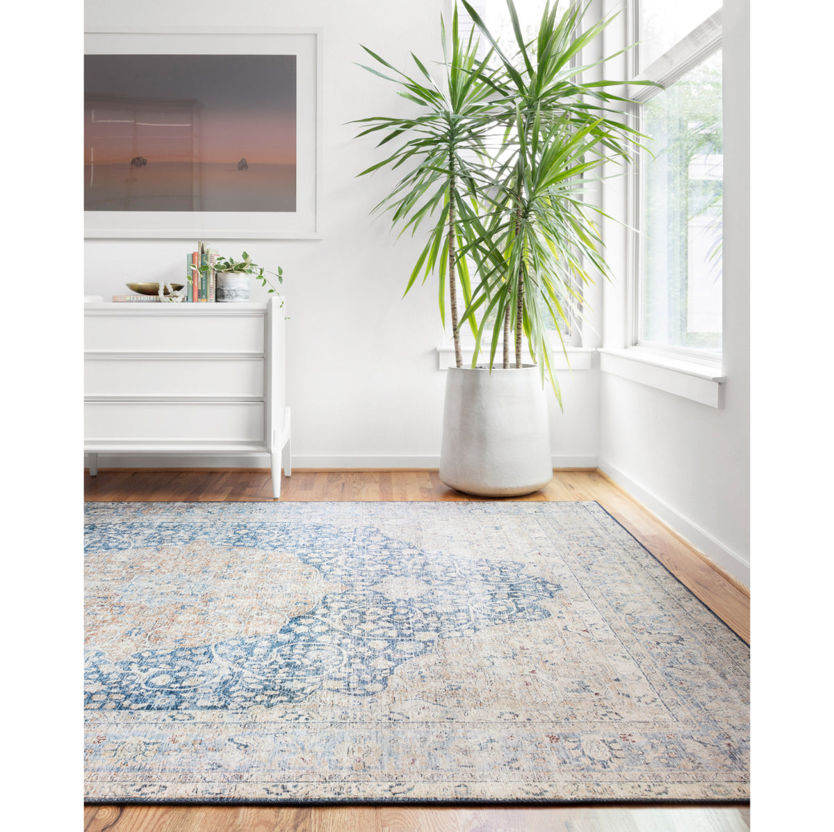 Loloi Layla Blue/Tangerine Rug by Loloi