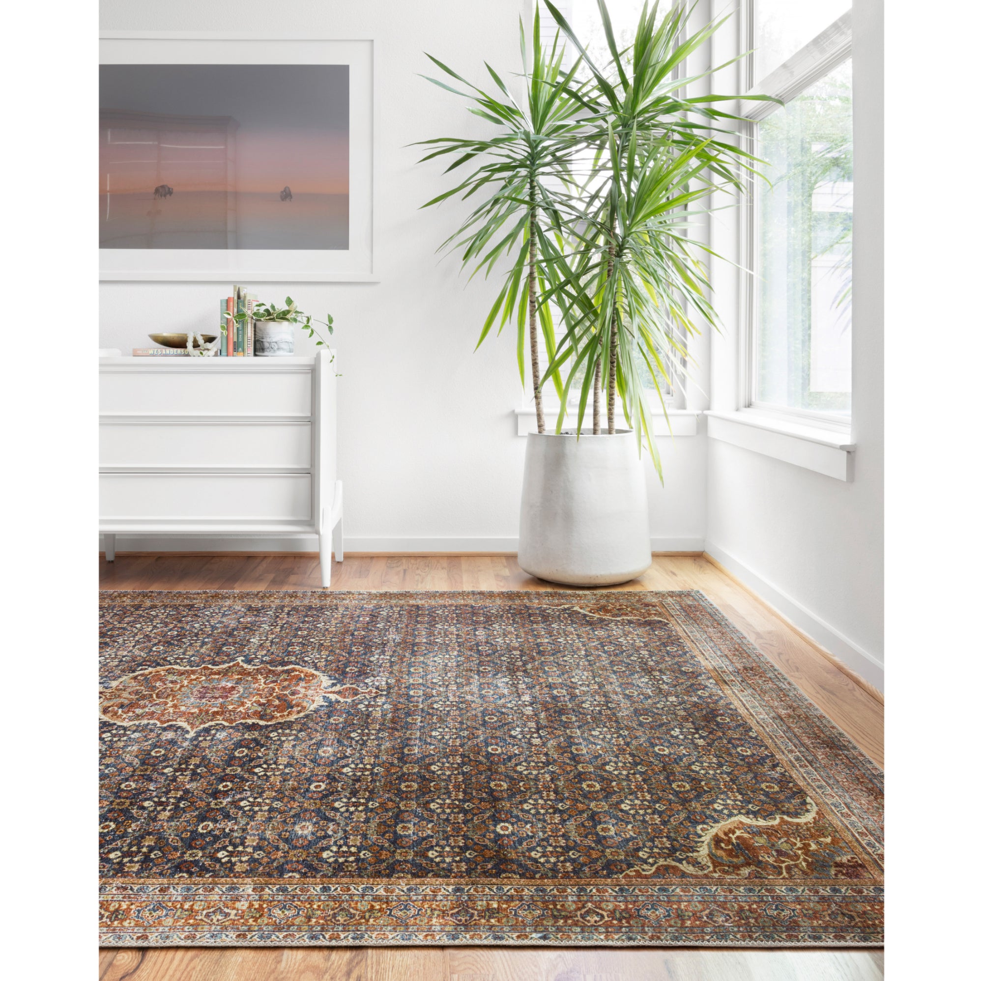 Loloi Layla Cobalt Blue/Spice Rug