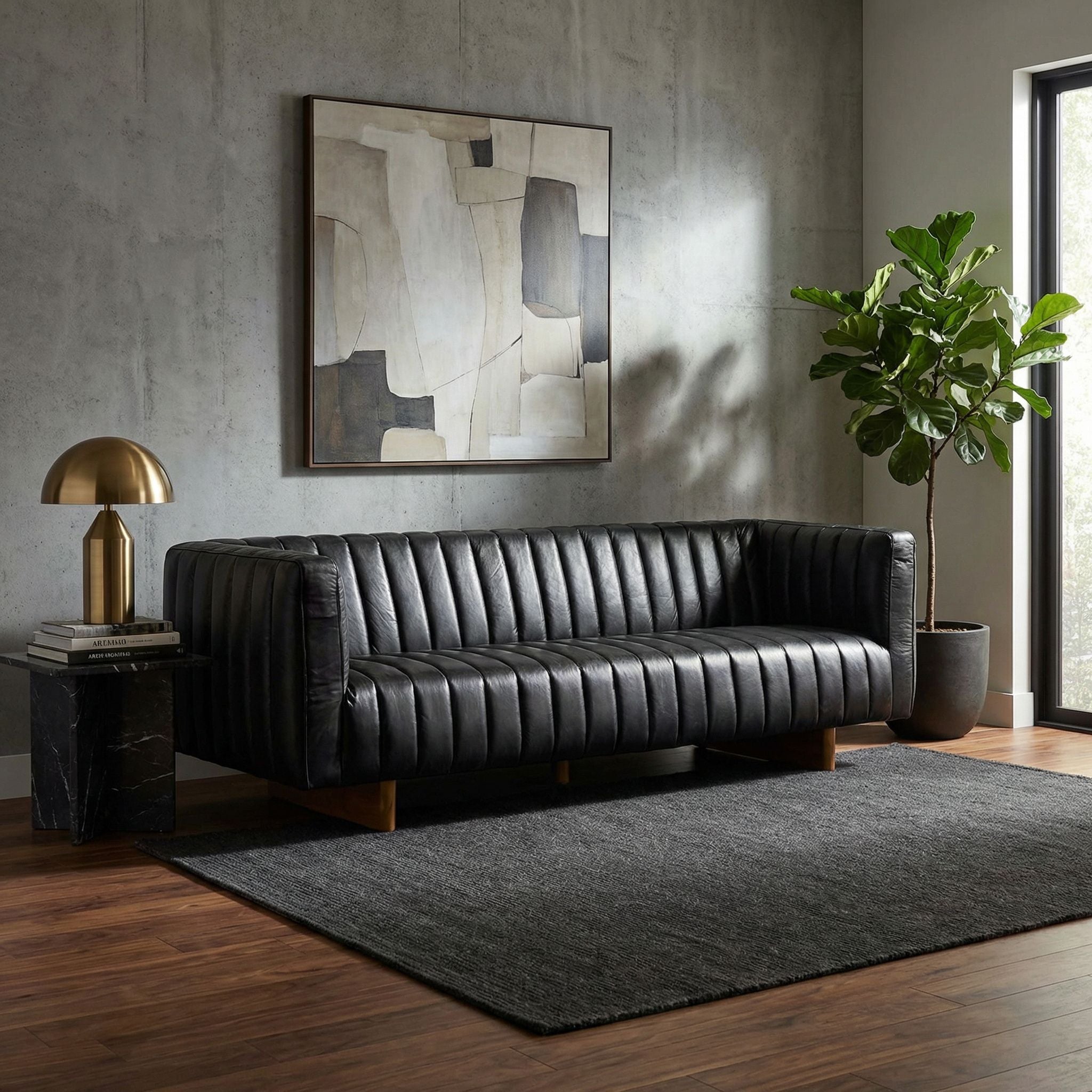 Khann Leather Sofa