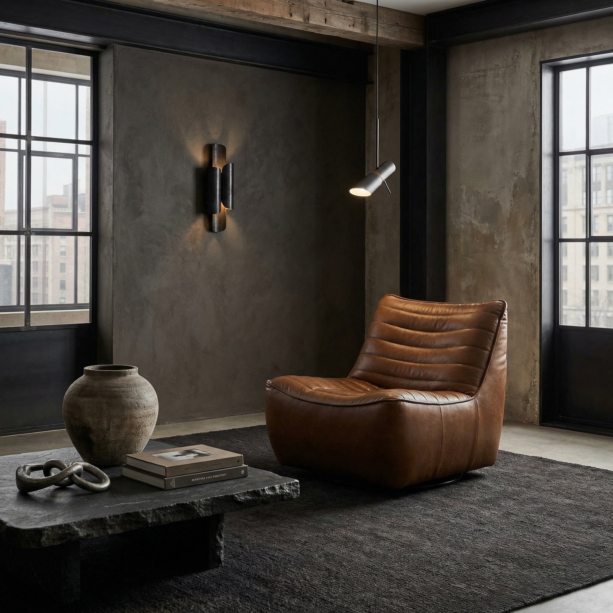 Mcclain Leather Swivel Chair