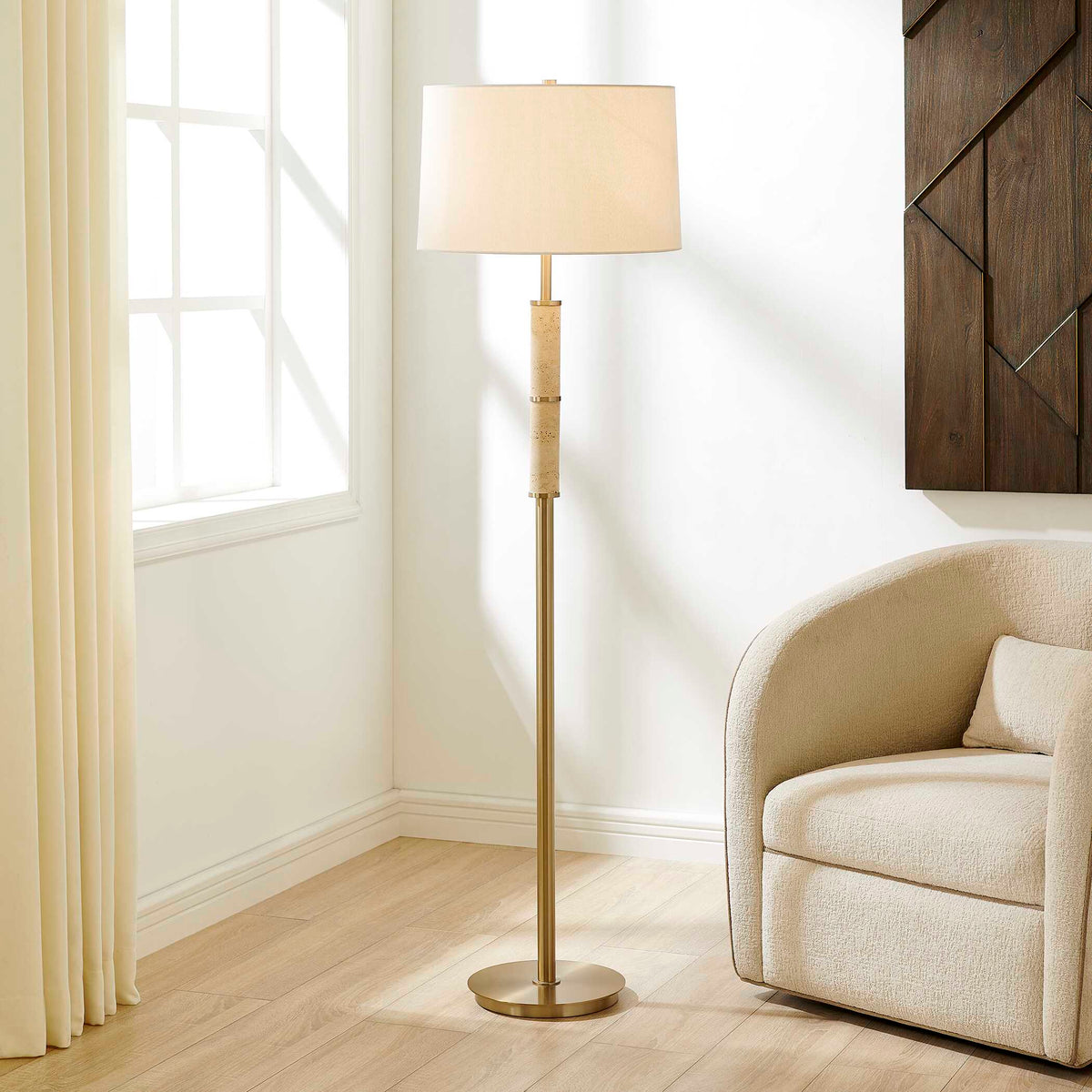 Uttermost Verlaine Travertine Floor Lamp
