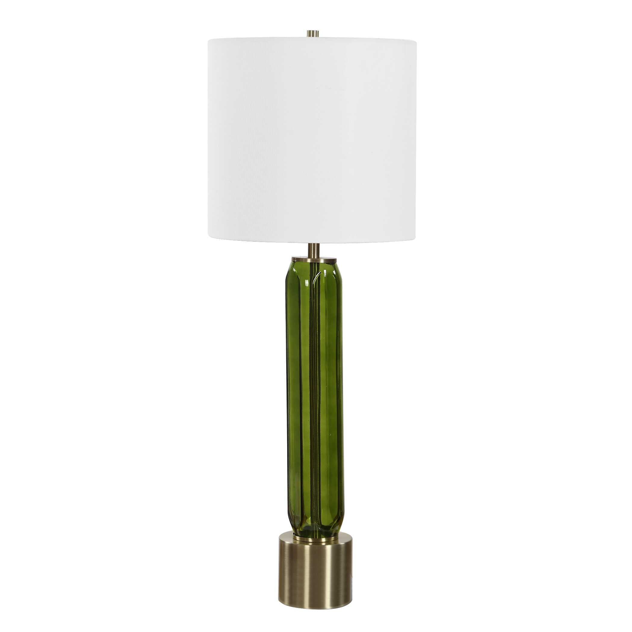 Uttermost Aspis Green Glass Table Lamp