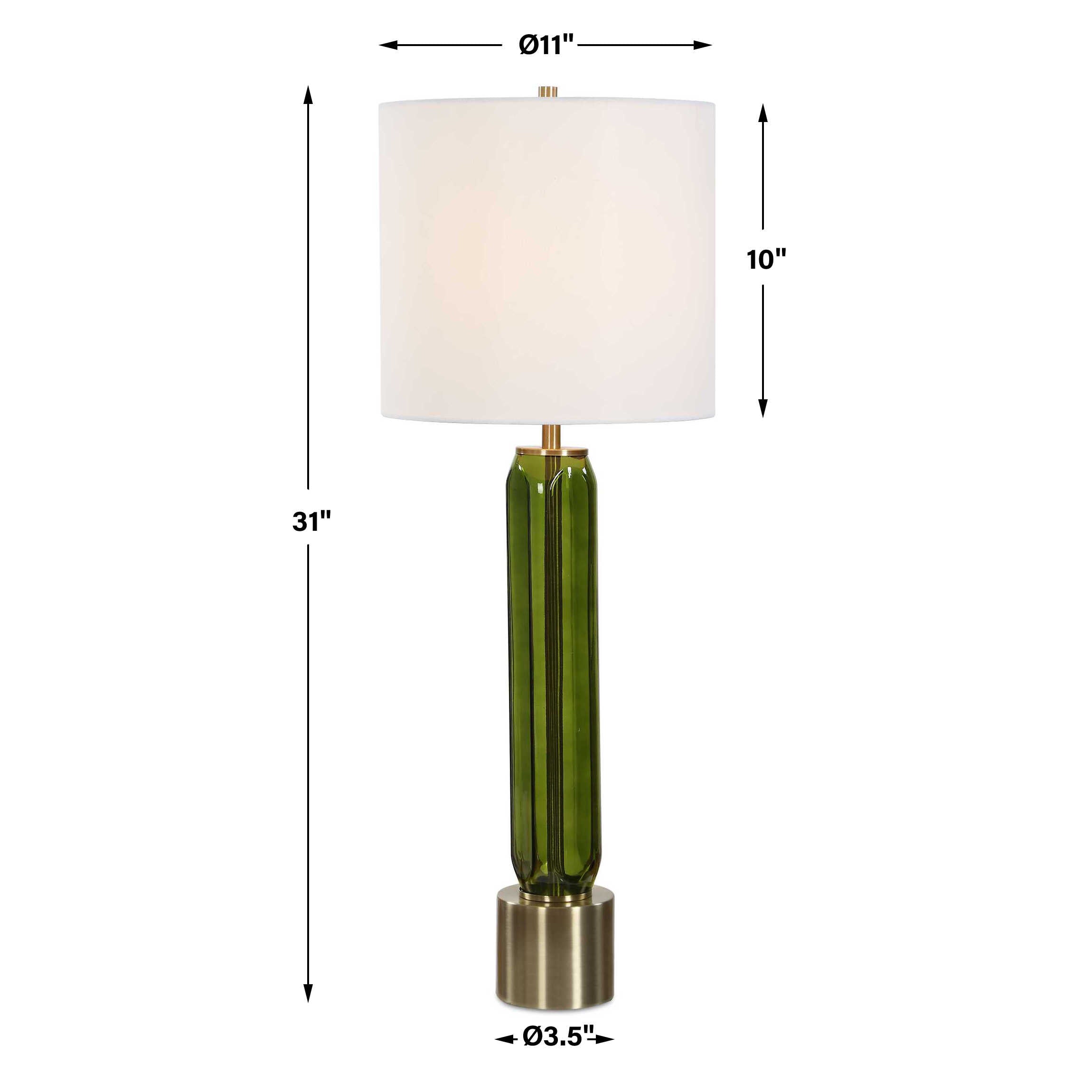 Uttermost Aspis Green Glass Table Lamp