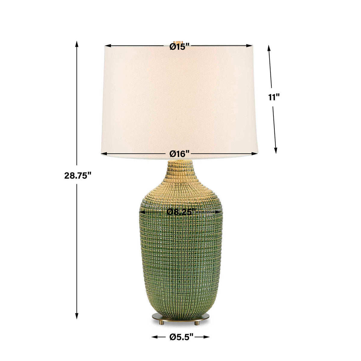 Uttermost Dulcich Green Grid Table Lamp
