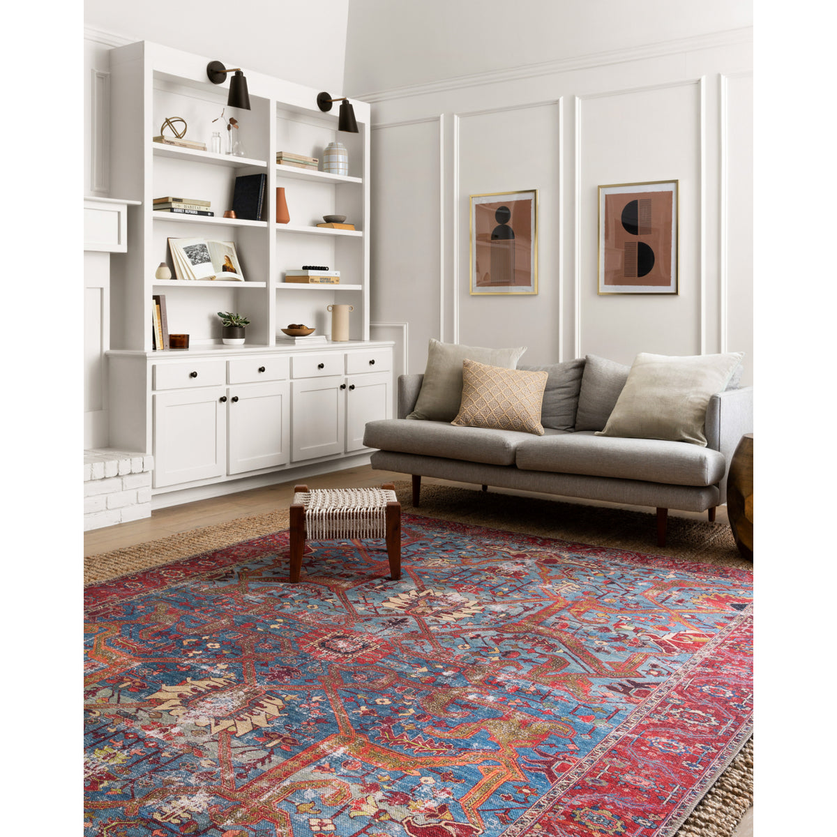Loloi Loren Blue/Red Rug by Loloi