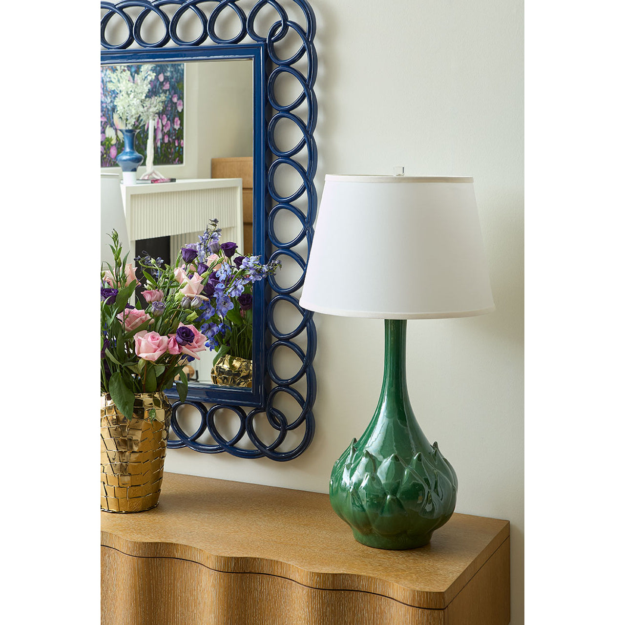 Lotus 16" Lamp with Shade