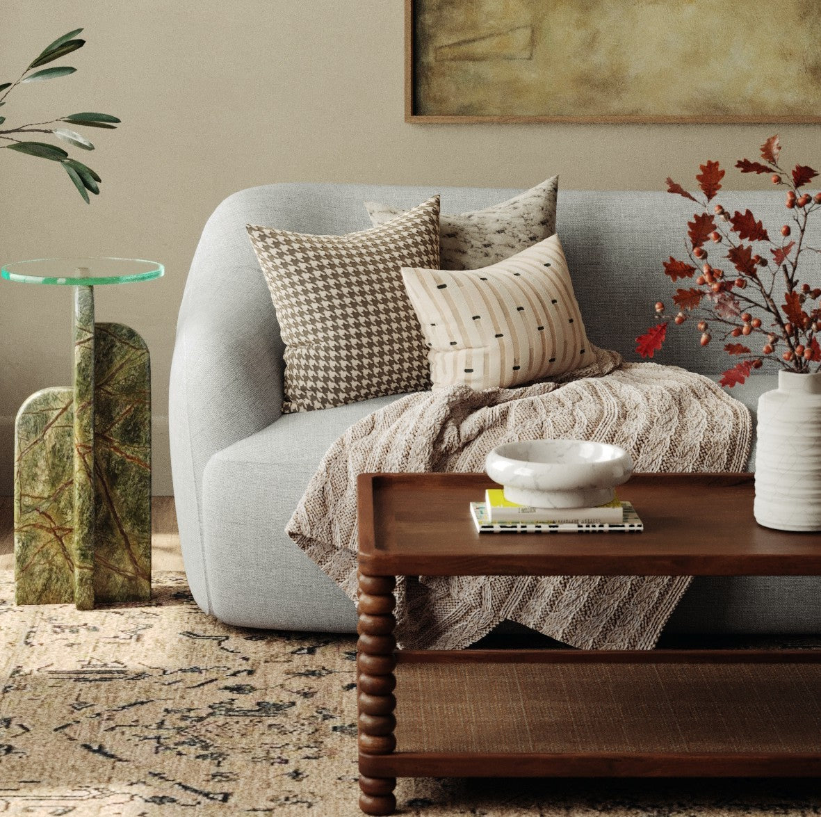 Twist Cane Solid Wood Coffee Table