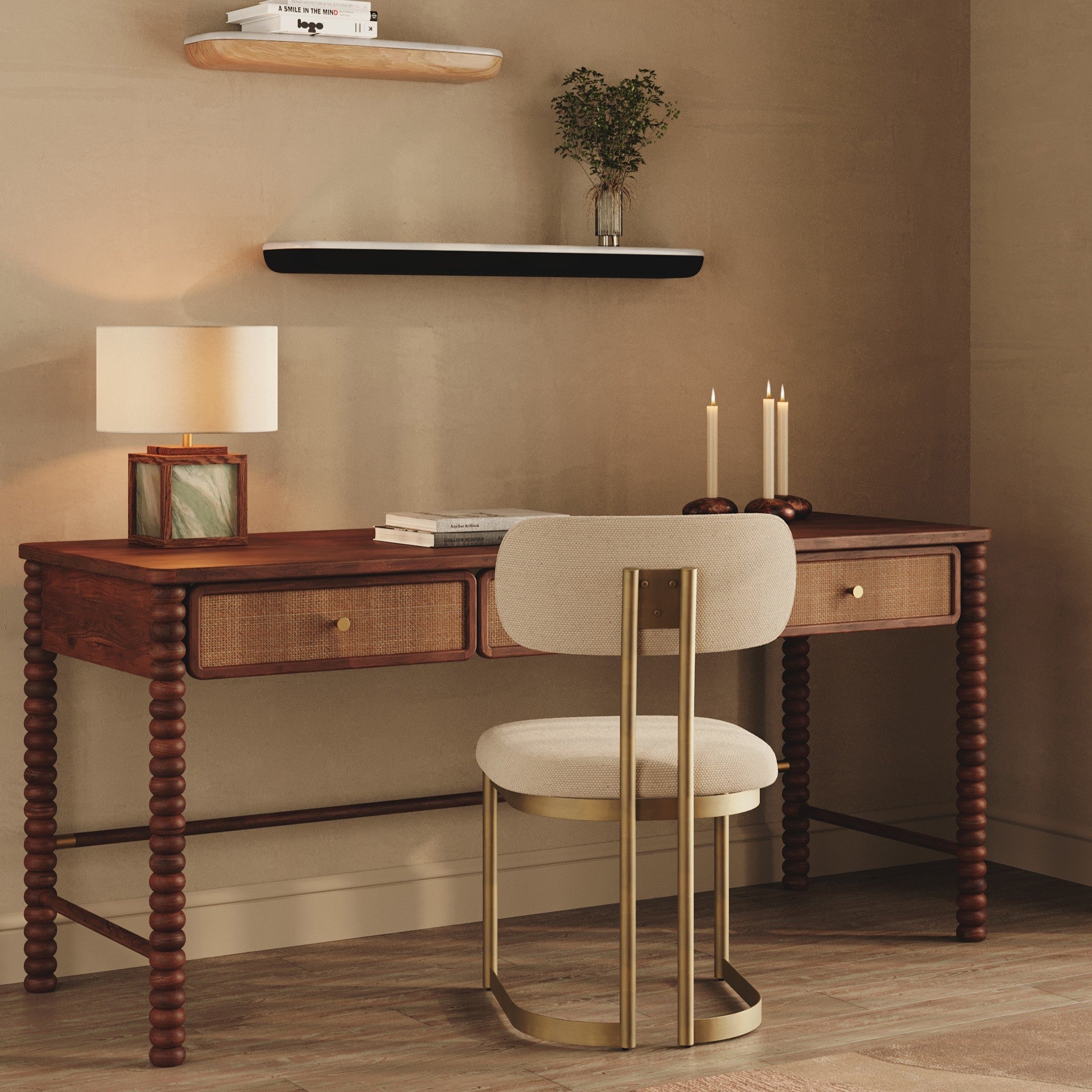 Twist Cane Solid Wood Desk